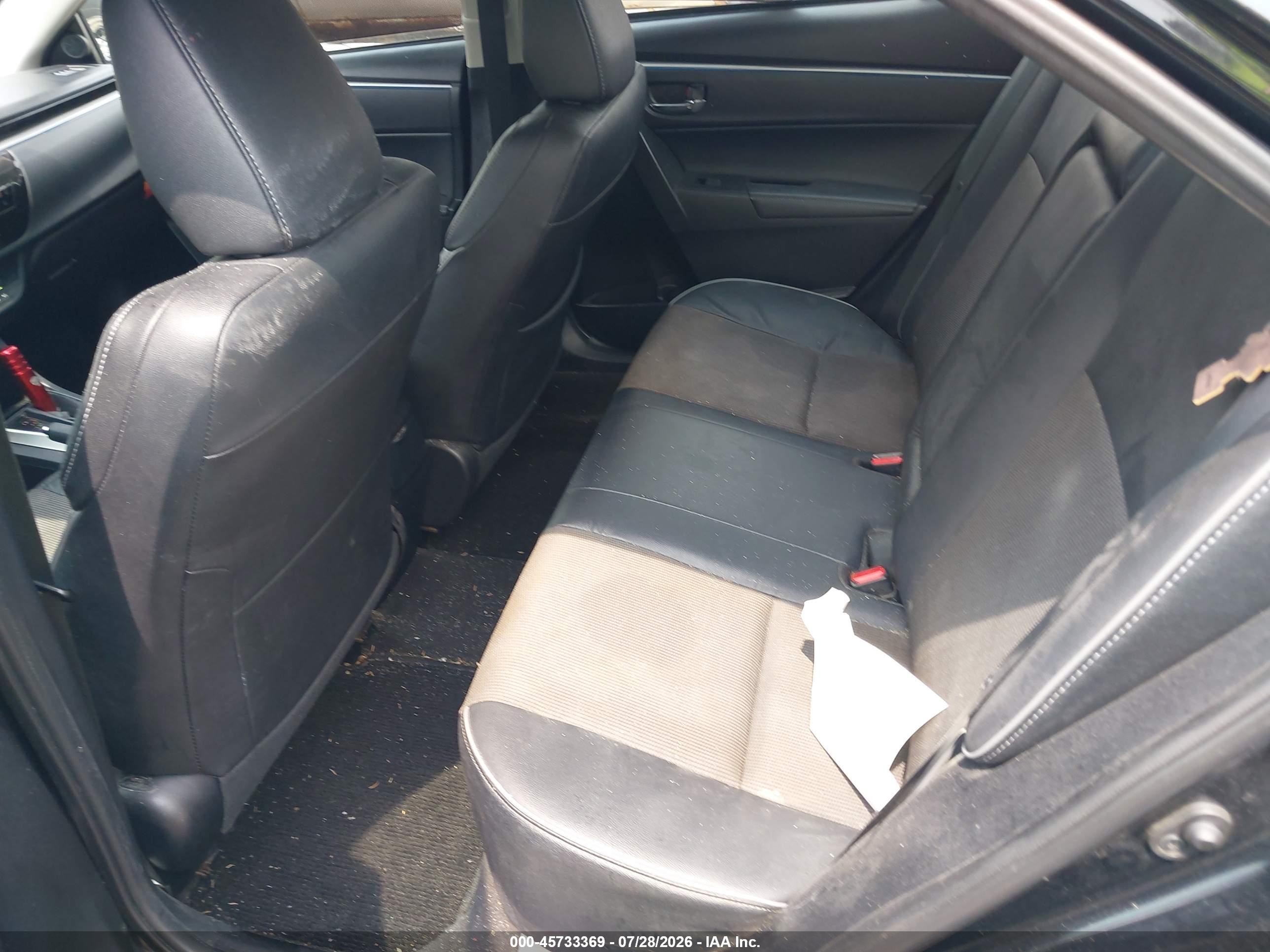 2015 Toyota Corolla S Plus Black vin: 2T1BURHEXFC287525