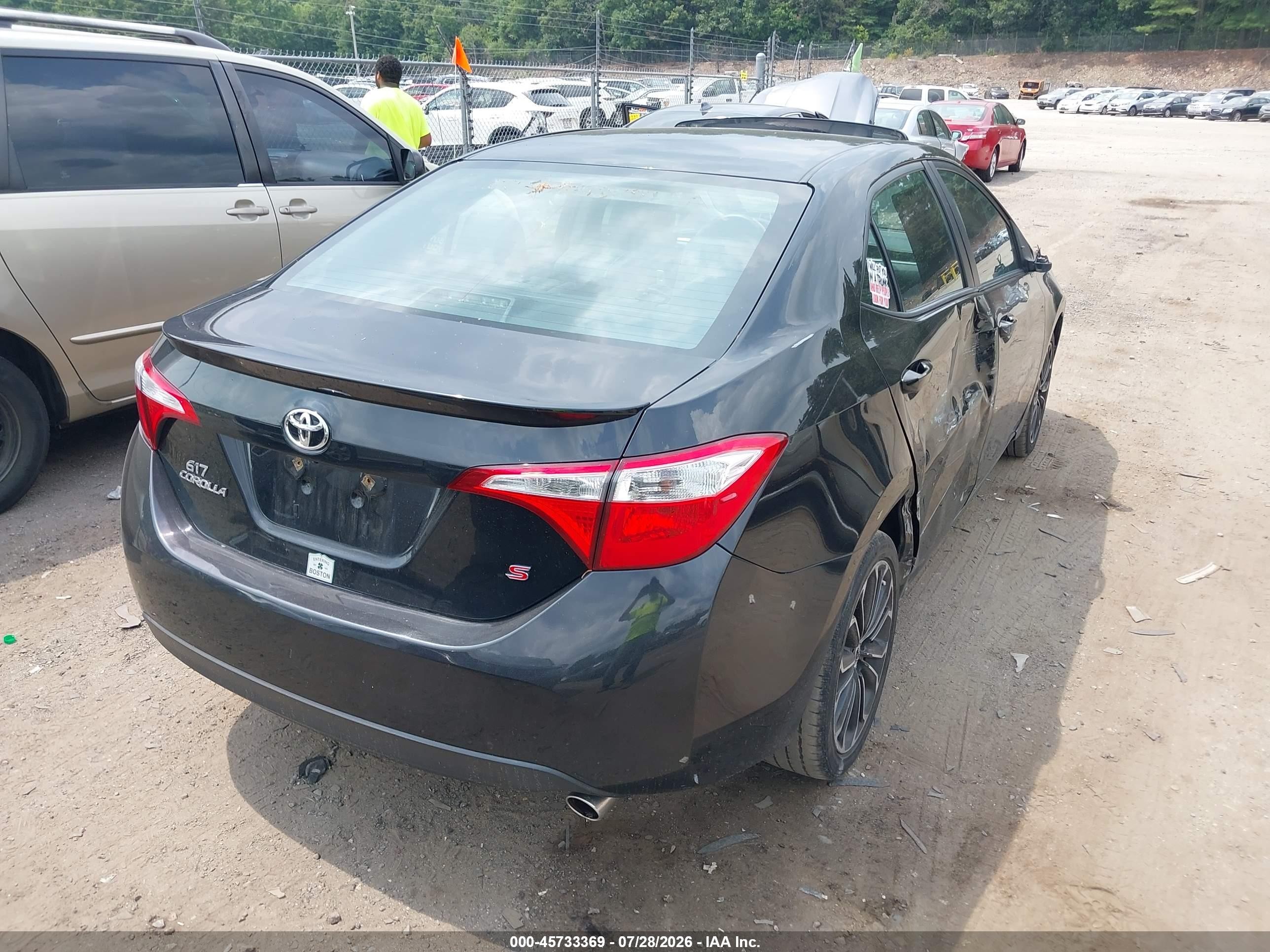 2015 Toyota Corolla S Plus Black vin: 2T1BURHEXFC287525