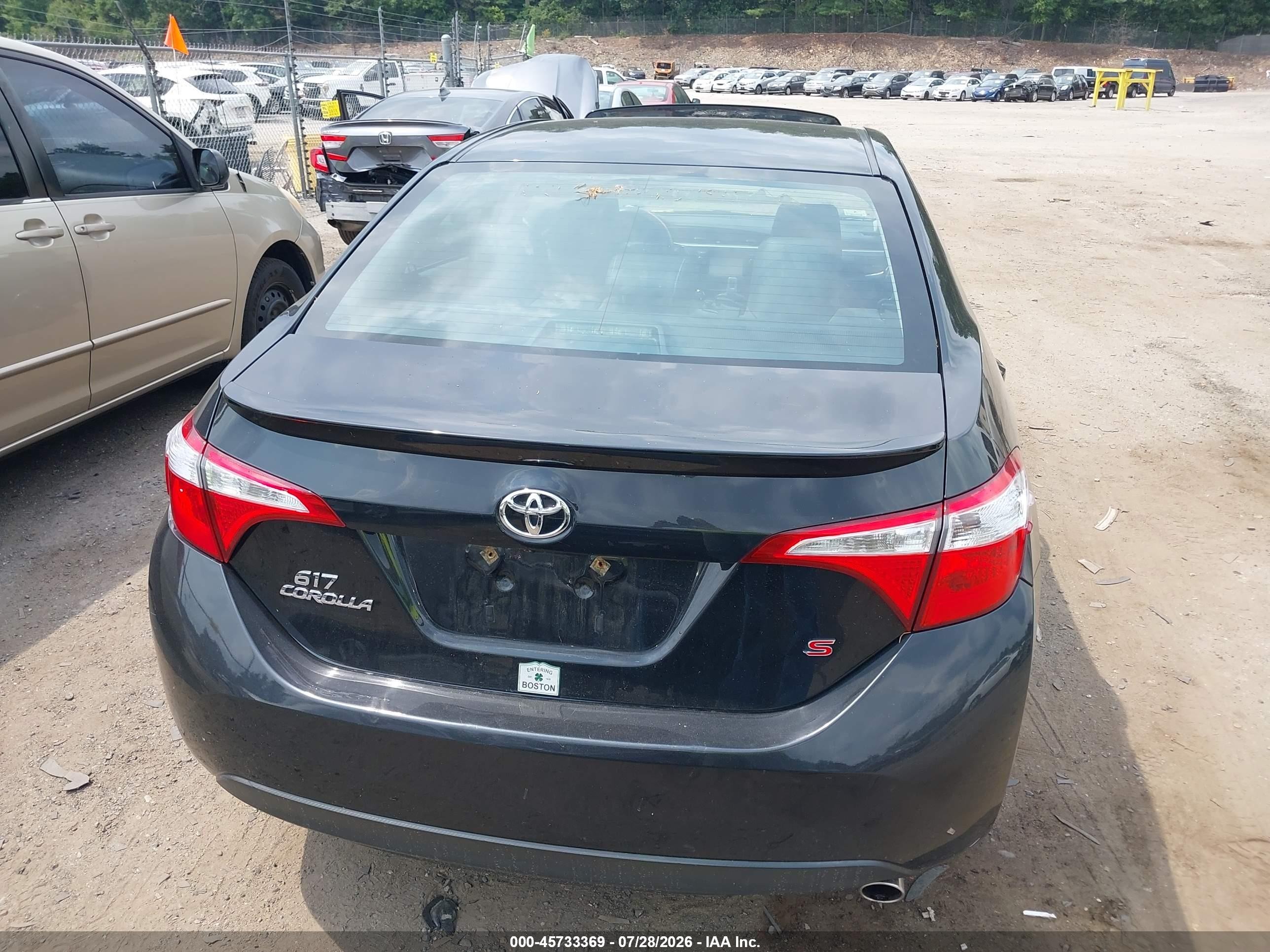 2015 Toyota Corolla S Plus Black vin: 2T1BURHEXFC287525