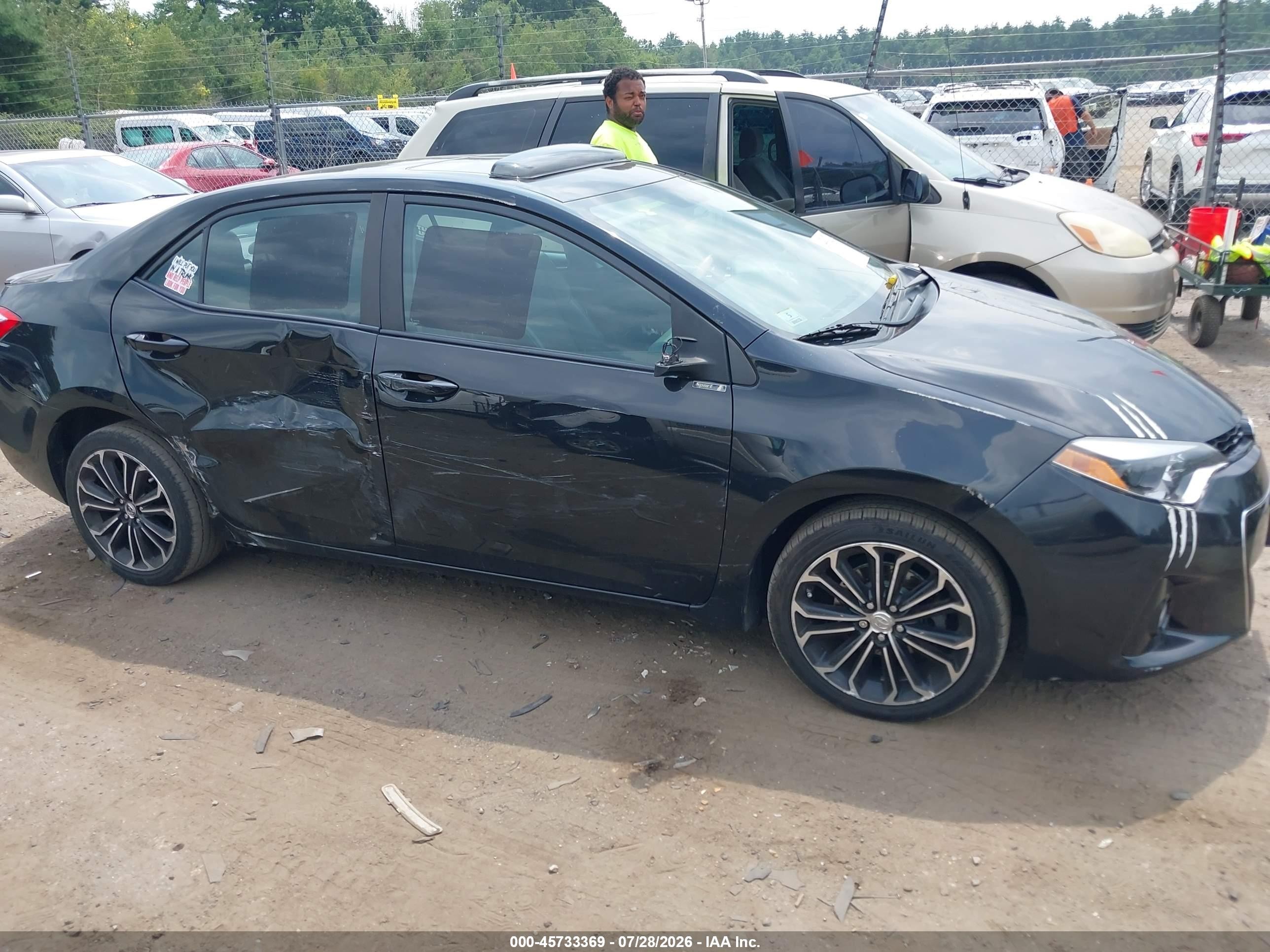 2015 Toyota Corolla S Plus Black vin: 2T1BURHEXFC287525