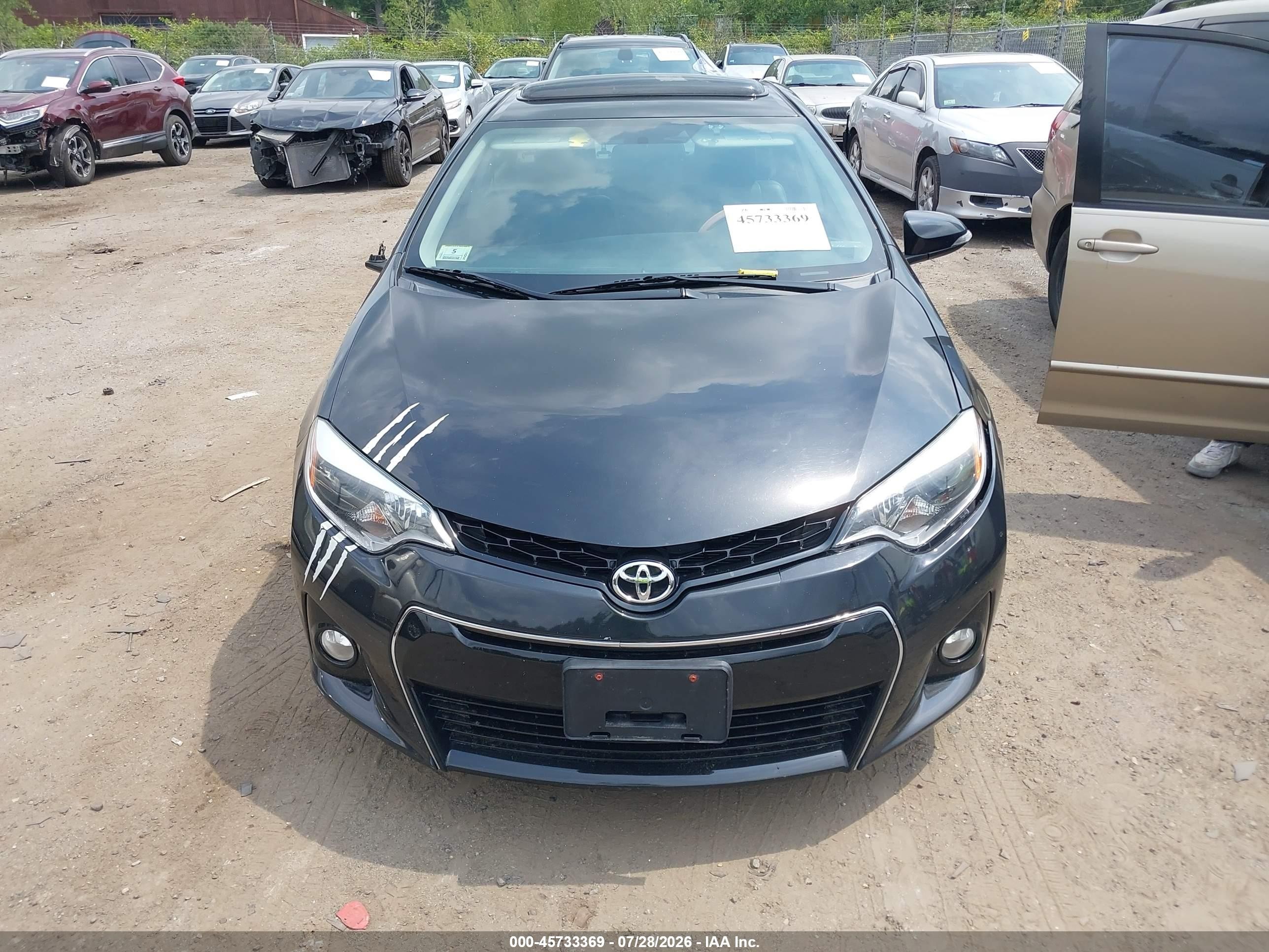 2015 Toyota Corolla S Plus Black vin: 2T1BURHEXFC287525