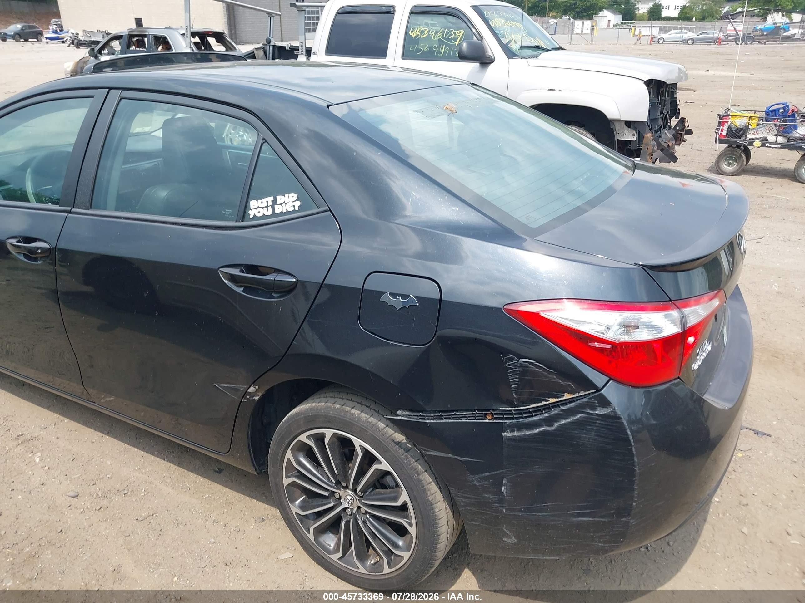 2015 Toyota Corolla S Plus Black vin: 2T1BURHEXFC287525