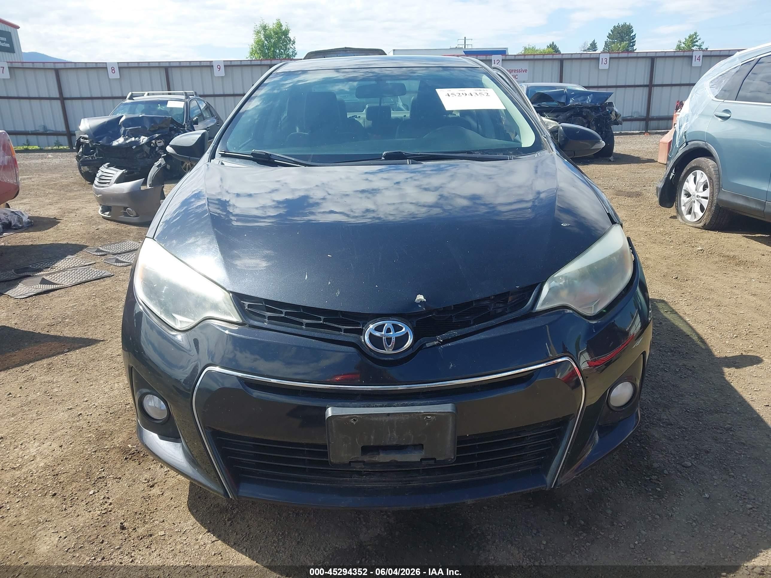 2015 Toyota Corolla S Plus Black vin: 2T1BURHEXFC301620