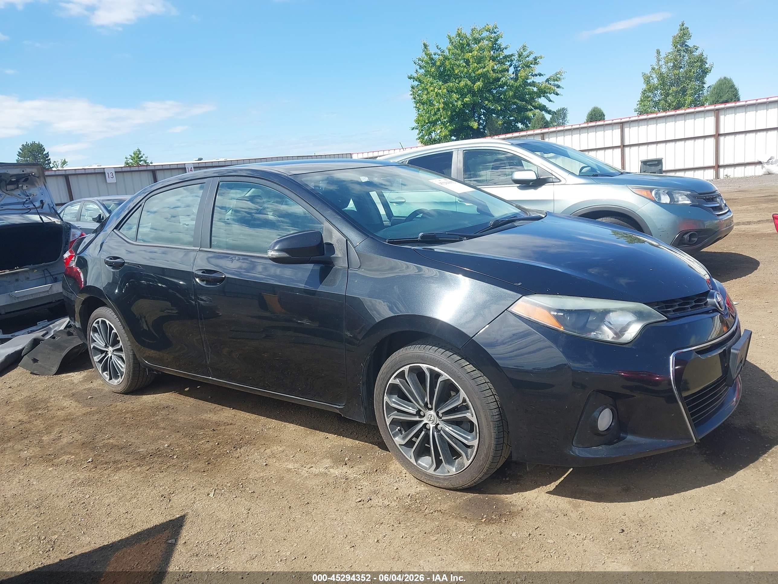 2015 Toyota Corolla S Plus Black vin: 2T1BURHEXFC301620