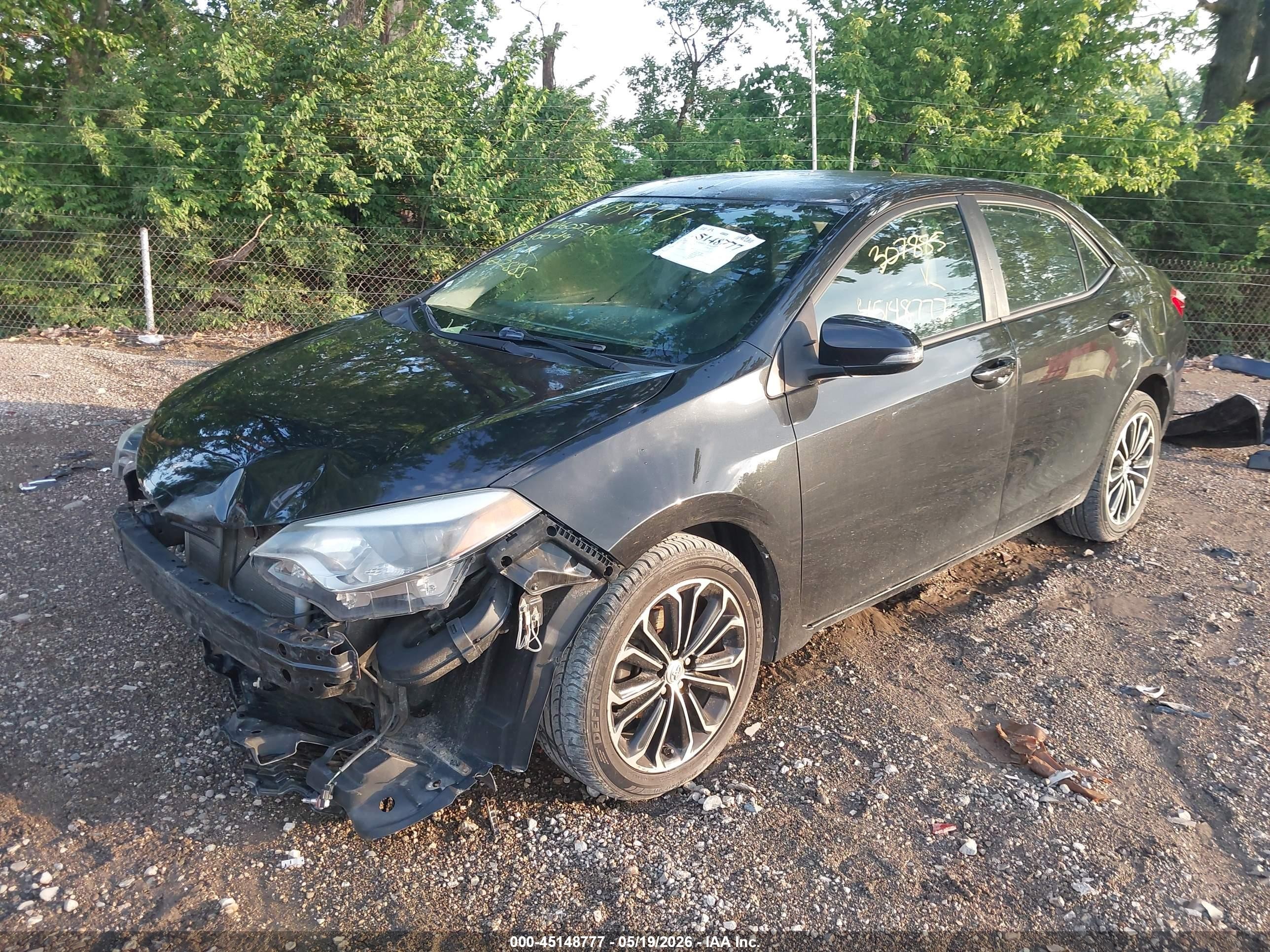 2015 Toyota Corolla S Plus Black vin: 2T1BURHEXFC307885