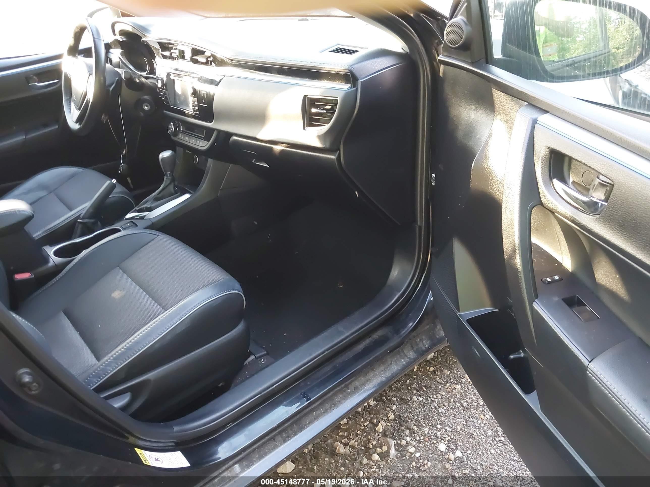 2015 Toyota Corolla S Plus Black vin: 2T1BURHEXFC307885