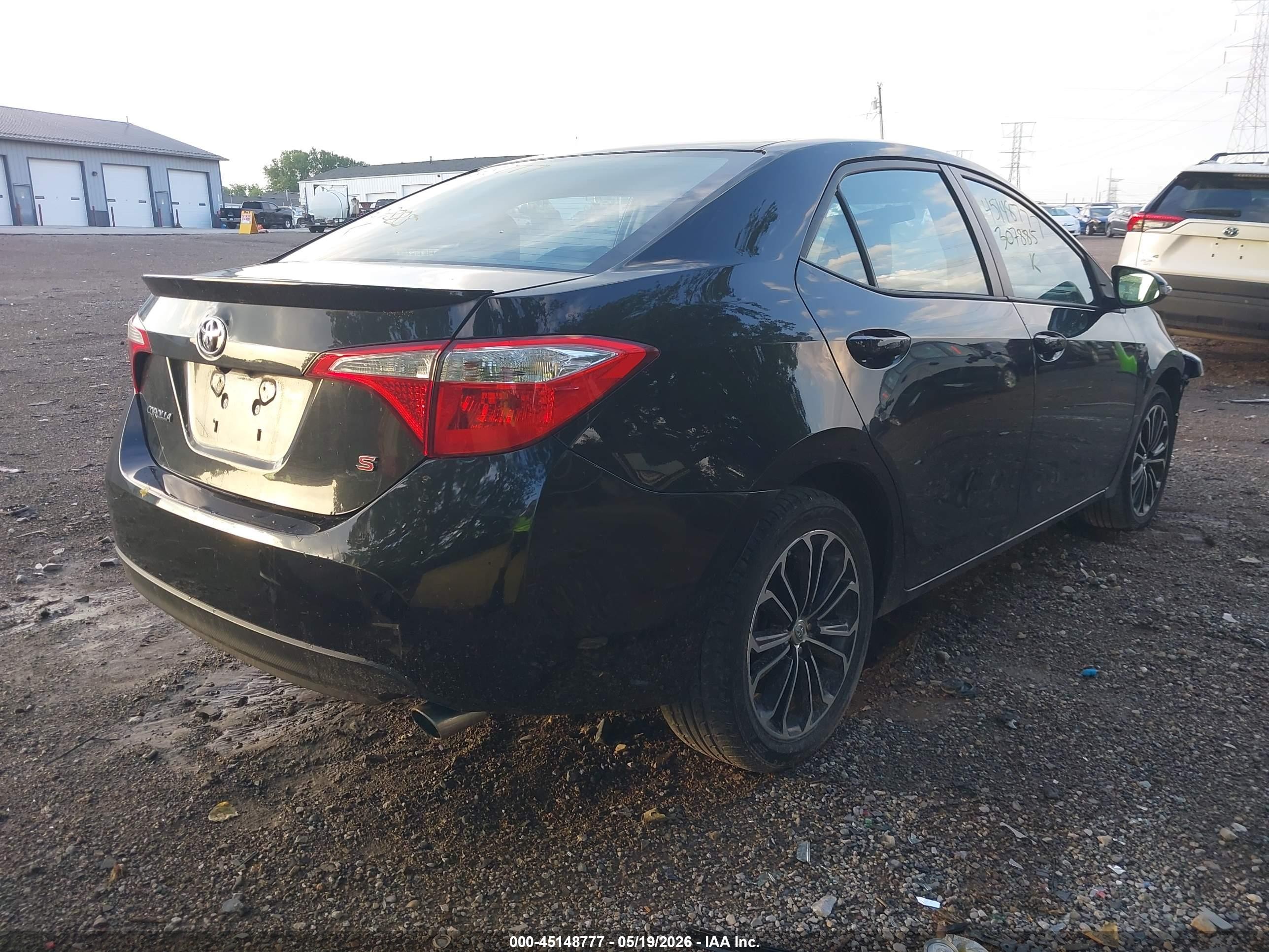 2015 Toyota Corolla S Plus Black vin: 2T1BURHEXFC307885