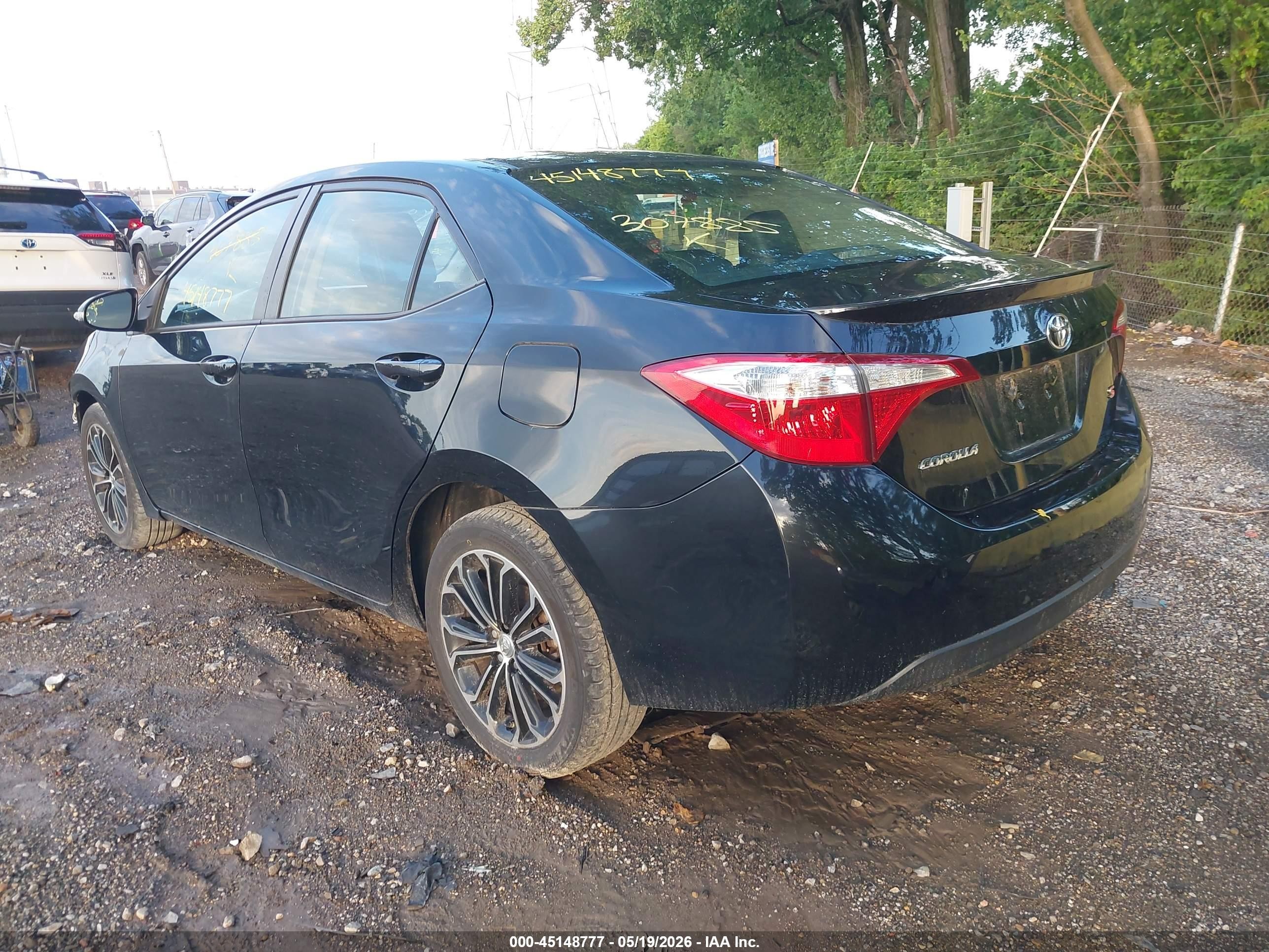 2015 Toyota Corolla S Plus Black vin: 2T1BURHEXFC307885