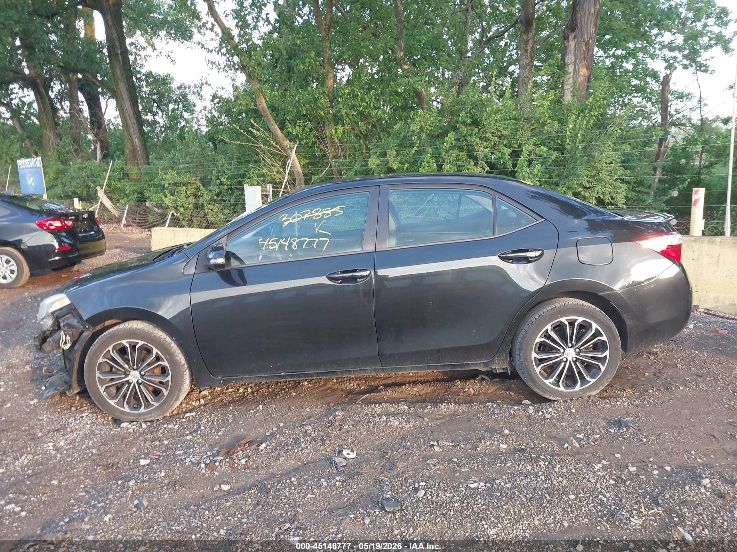2015 Toyota Corolla S Plus Black vin: 2T1BURHEXFC307885