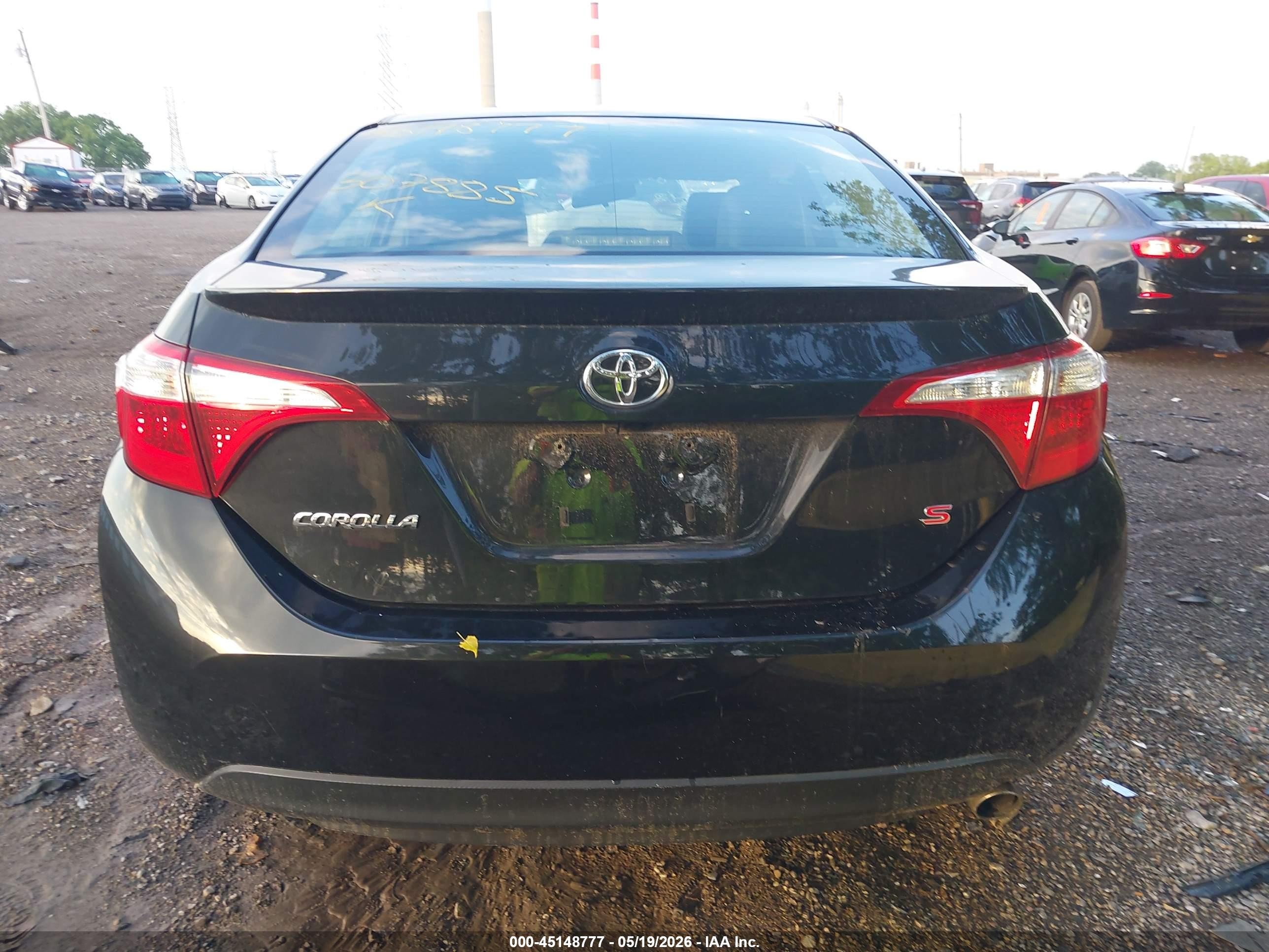 2015 Toyota Corolla S Plus Black vin: 2T1BURHEXFC307885