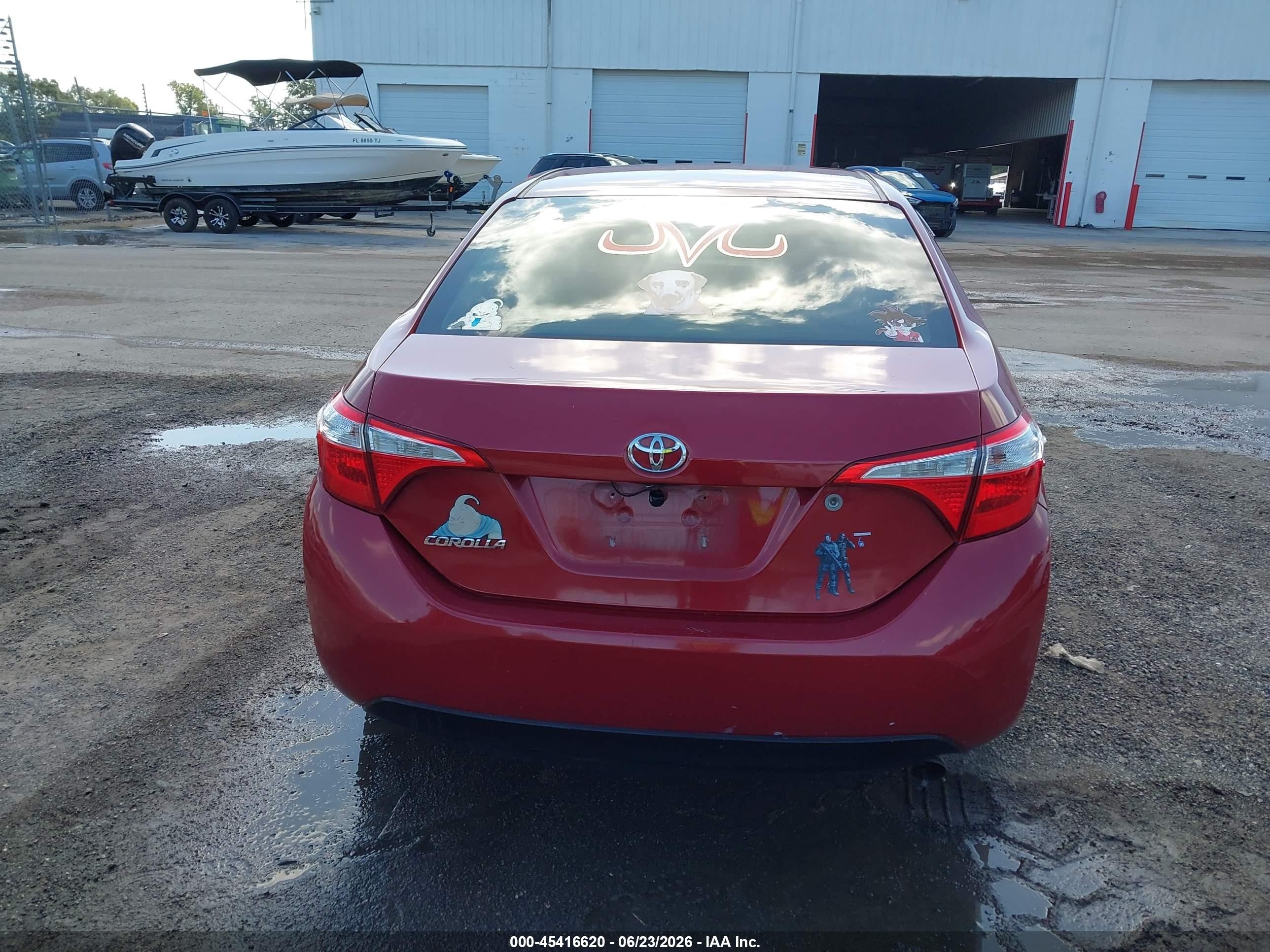 2015 Toyota Corolla L Red vin: 2T1BURHEXFC319566