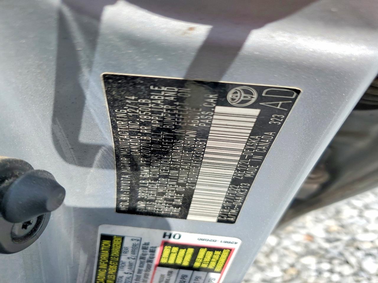 2015 Toyota Corolla S Plus Silver vin: 2T1BURHEXFC330681