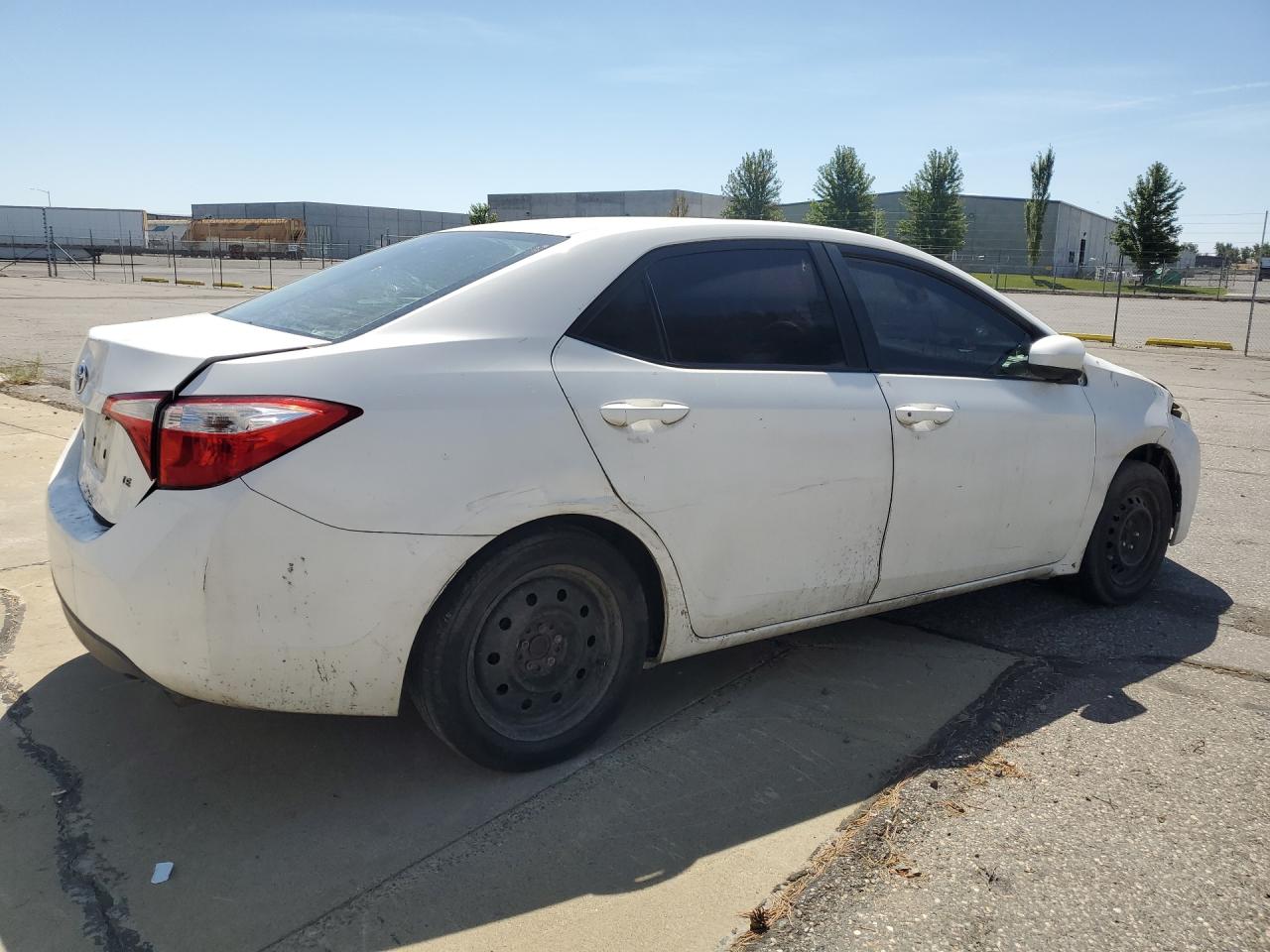 2015 Toyota Corolla L White vin: 2T1BURHEXFC336061 Damage: Right Qtr Panel, Dent(S) W/ Paint Dmg, 7 To 8 Inches