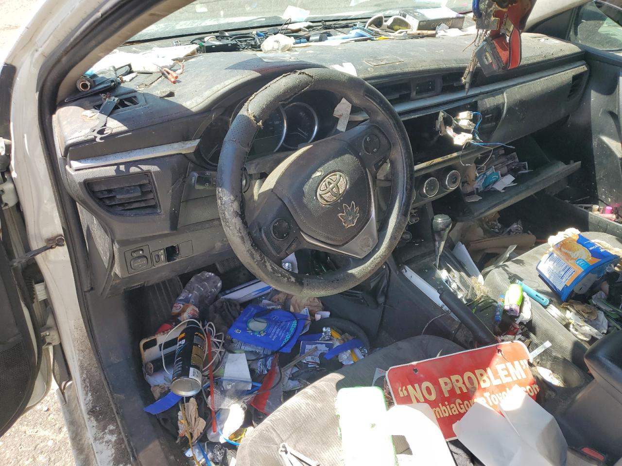 2015 Toyota Corolla L White vin: 2T1BURHEXFC336061 Damage: Steering Wheel, Worn, Replacement Required