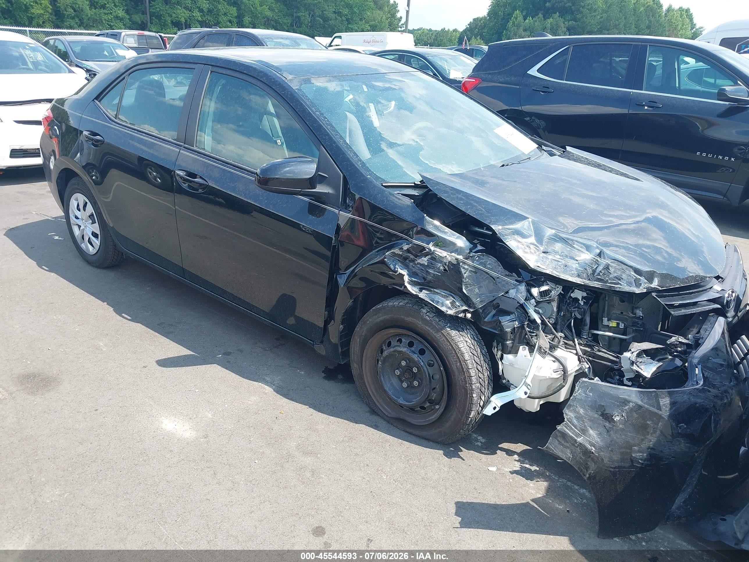 2015 Toyota Corolla L Black vin: 2T1BURHEXFC336092