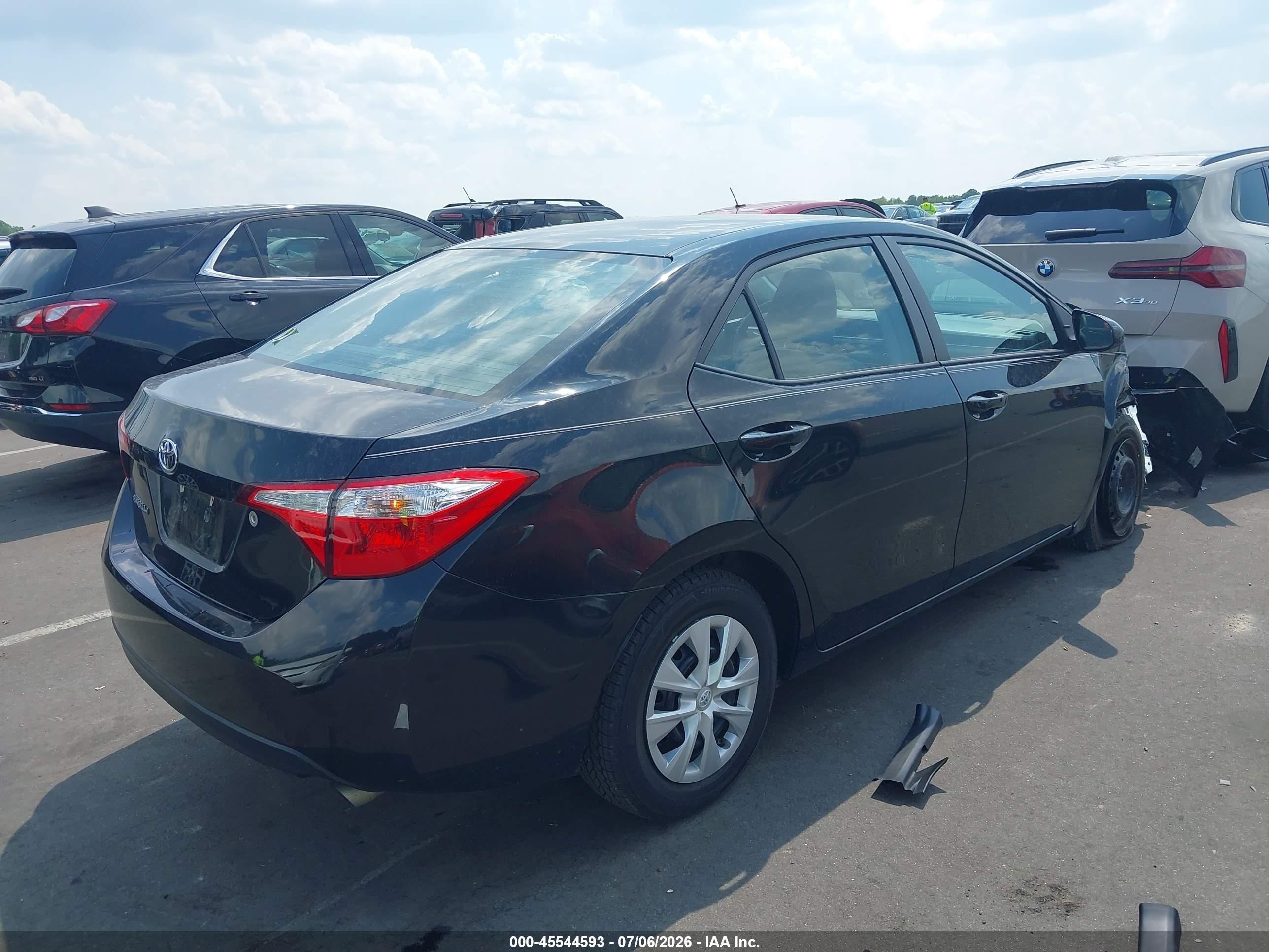 2015 Toyota Corolla L Black vin: 2T1BURHEXFC336092