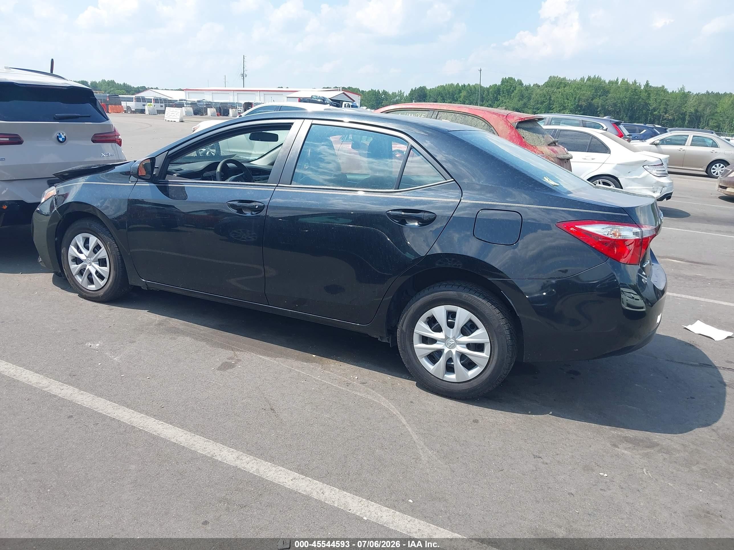 2015 Toyota Corolla L Black vin: 2T1BURHEXFC336092