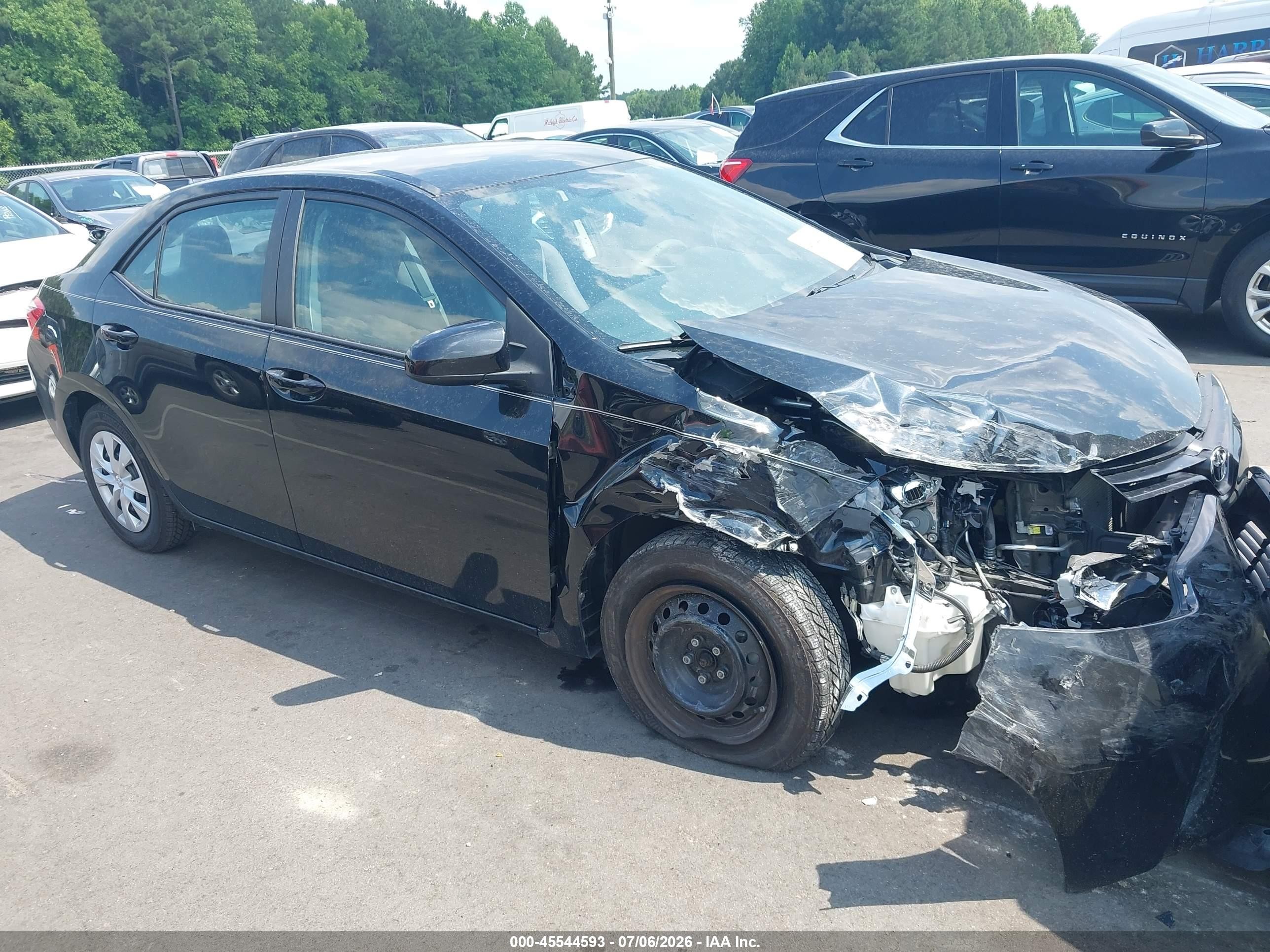 2015 Toyota Corolla L Black vin: 2T1BURHEXFC336092