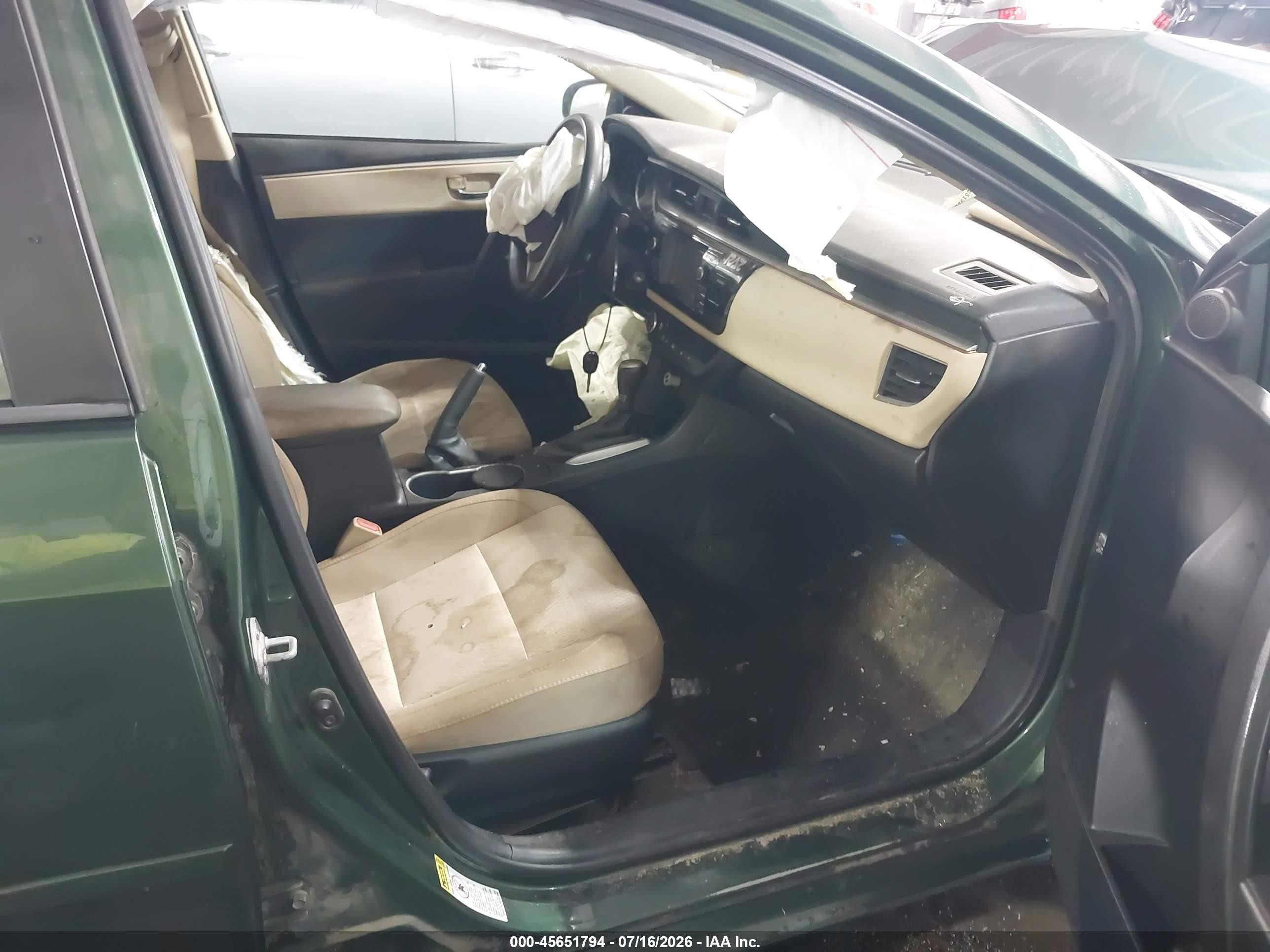 2015 Toyota Corolla Le Зеленый vin: 2T1BURHEXFC339400