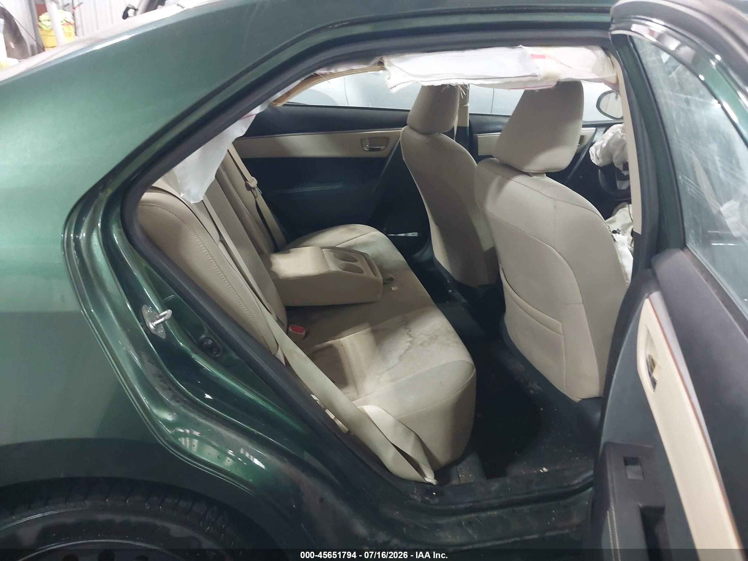 2015 Toyota Corolla Le Зеленый vin: 2T1BURHEXFC339400