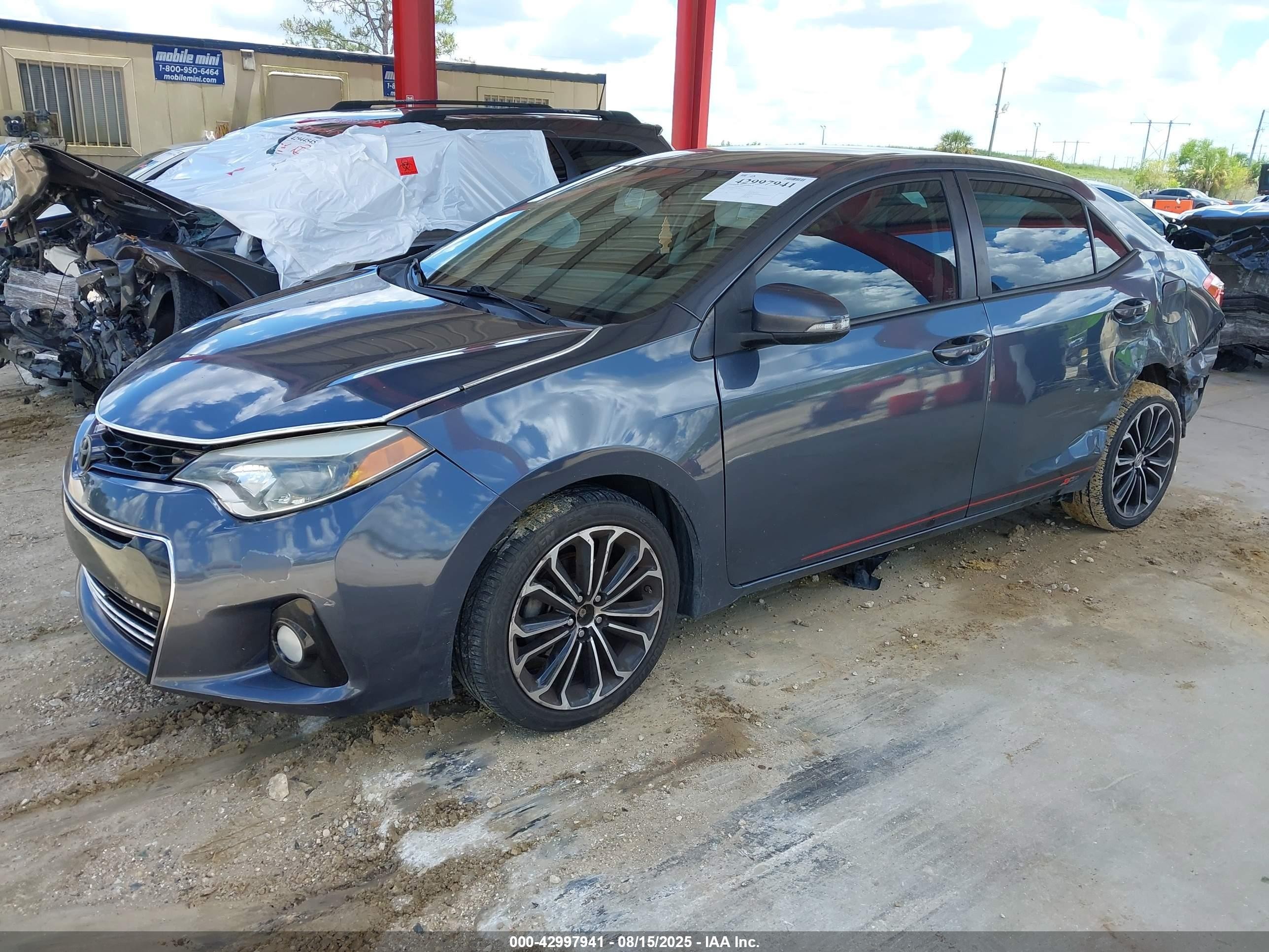 2015 Toyota Corolla L/le/le Pls/prm/s/s Pls Синий vin: 2T1BURHEXFC346637