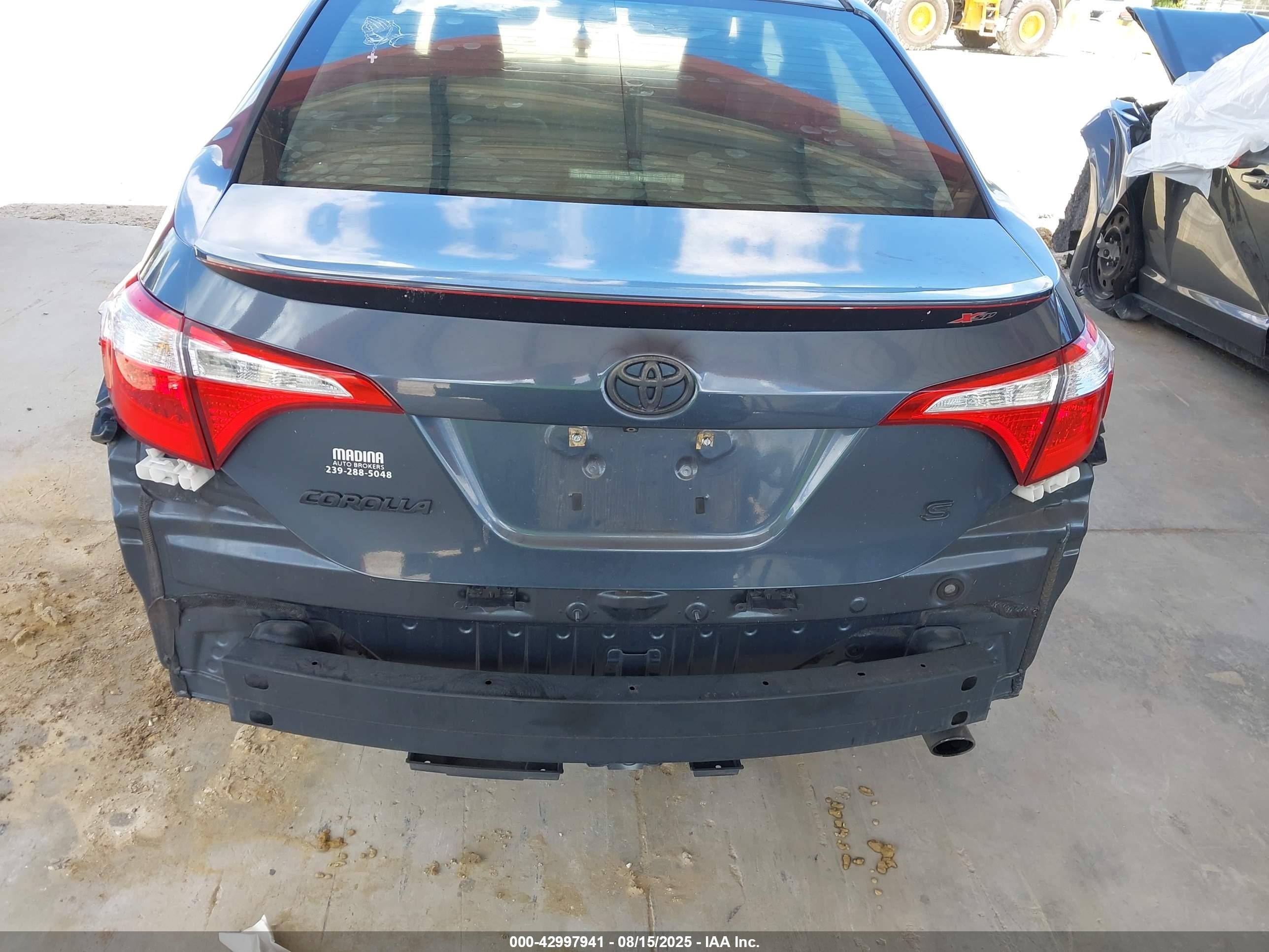 2015 Toyota Corolla L/le/le Pls/prm/s/s Pls Синий vin: 2T1BURHEXFC346637