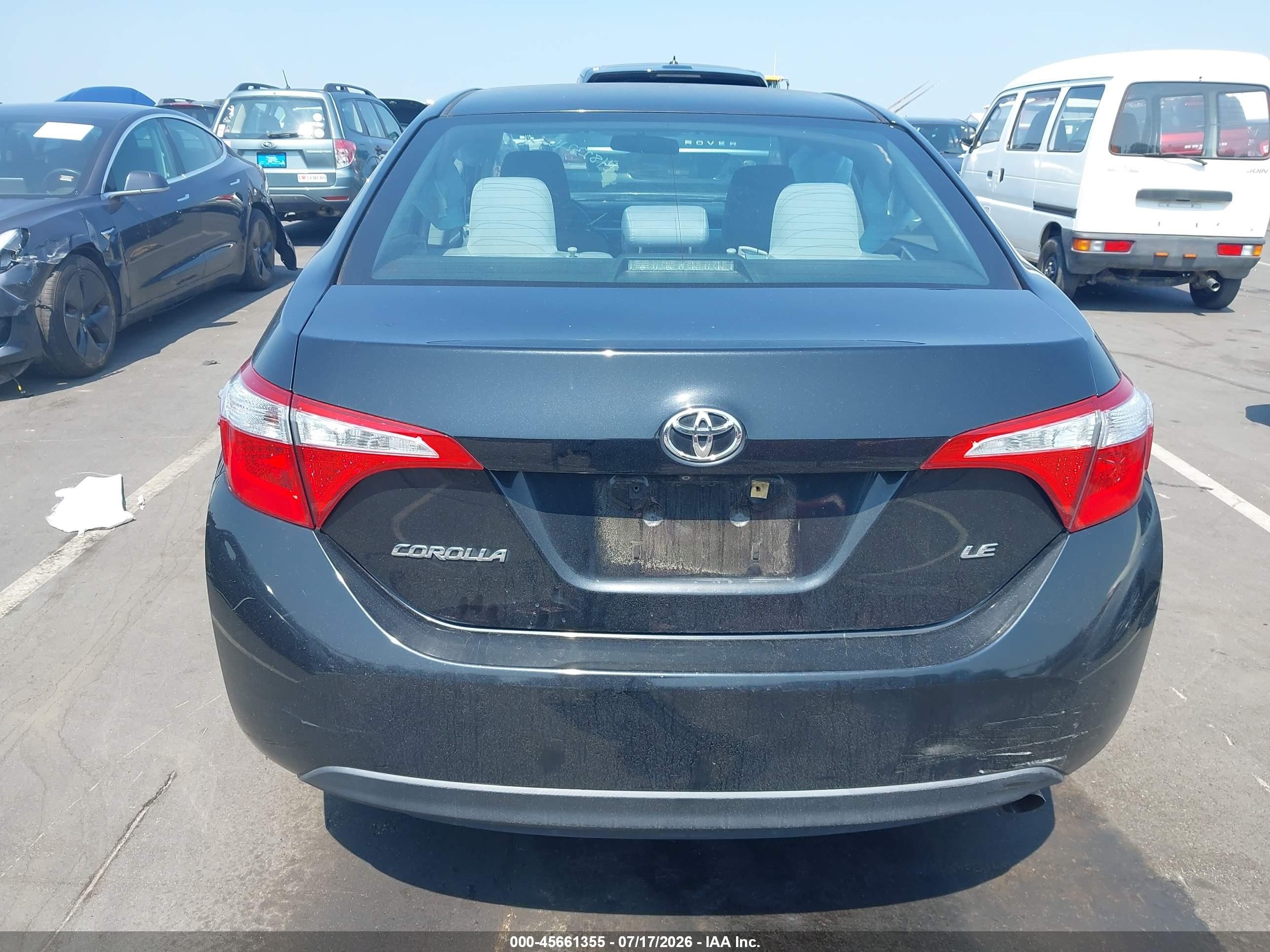 2015 Toyota Corolla Le Black vin: 2T1BURHEXFC357637