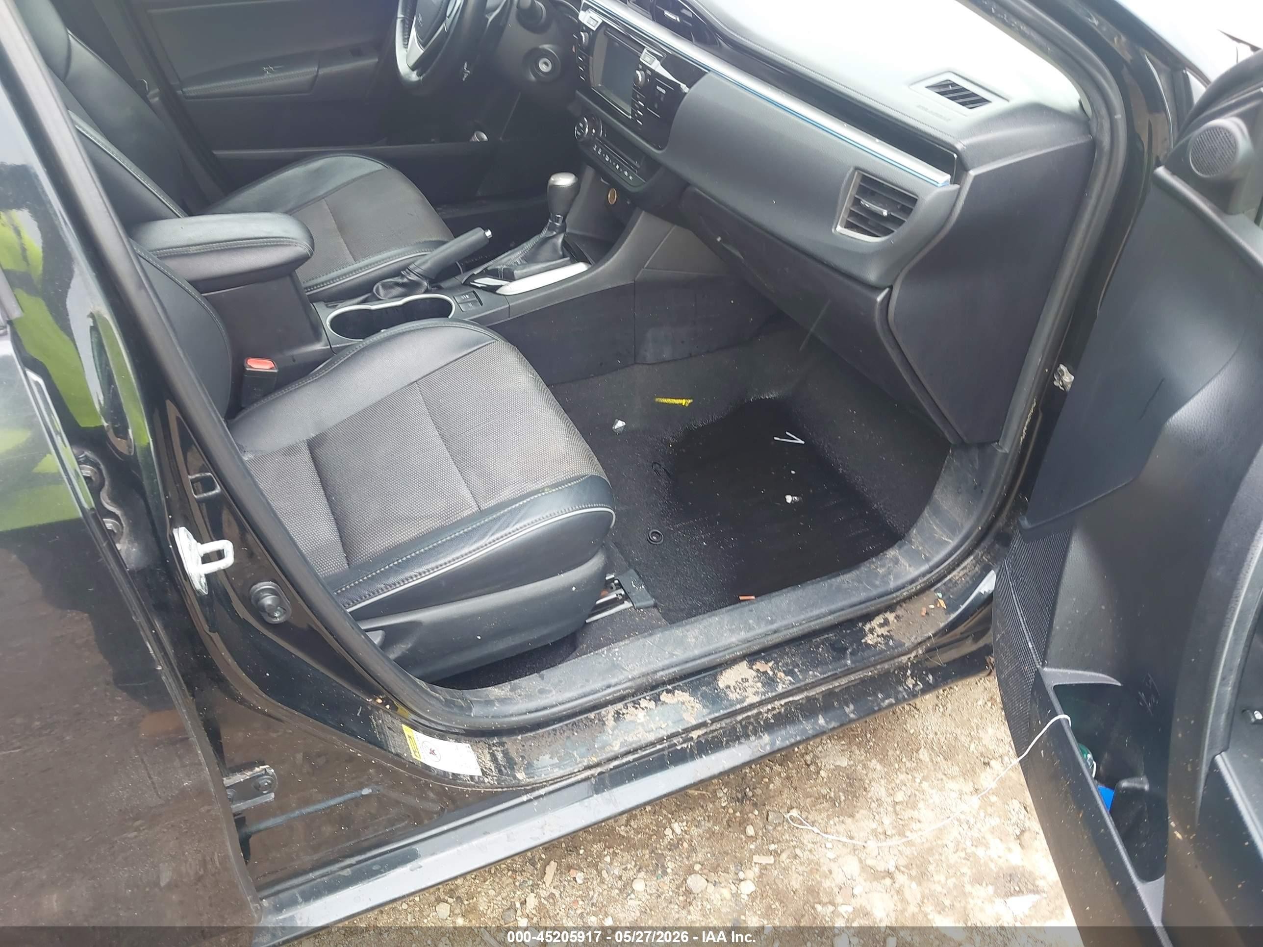 2015 Toyota Corolla S Plus Black vin: 2T1BURHEXFC372364