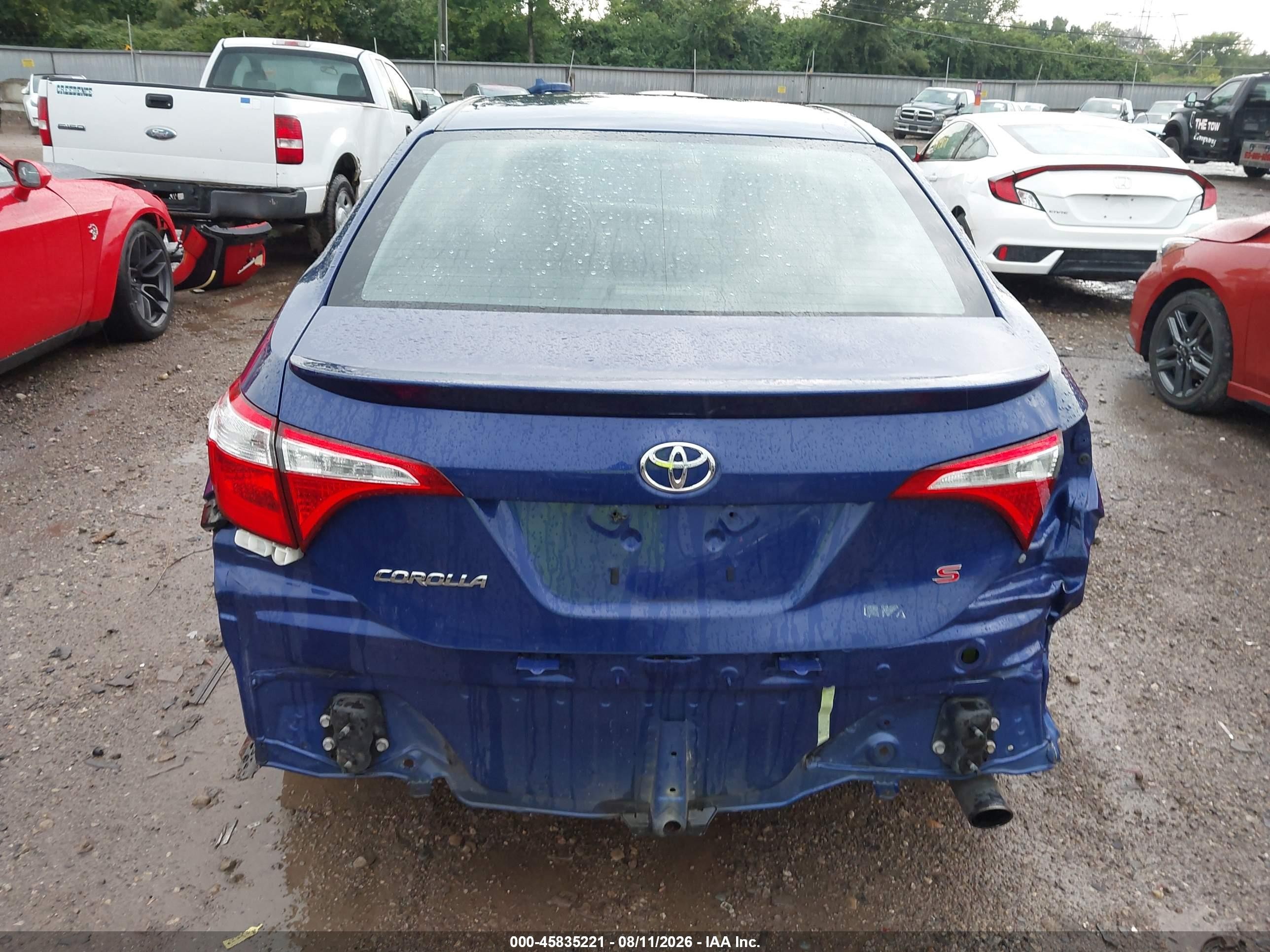 2015 Toyota Corolla S Blue vin: 2T1BURHEXFC414001