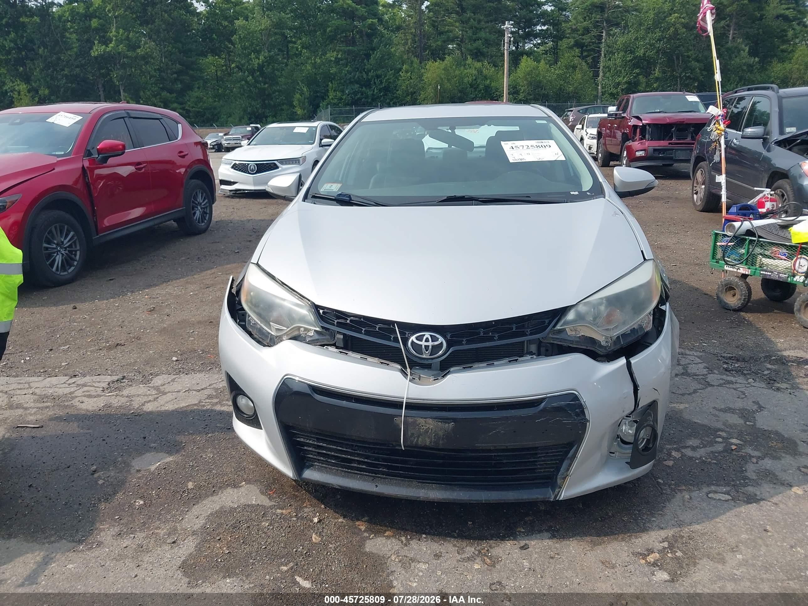 2015 Toyota Corolla S Silver vin: 2T1BURHEXFC416072