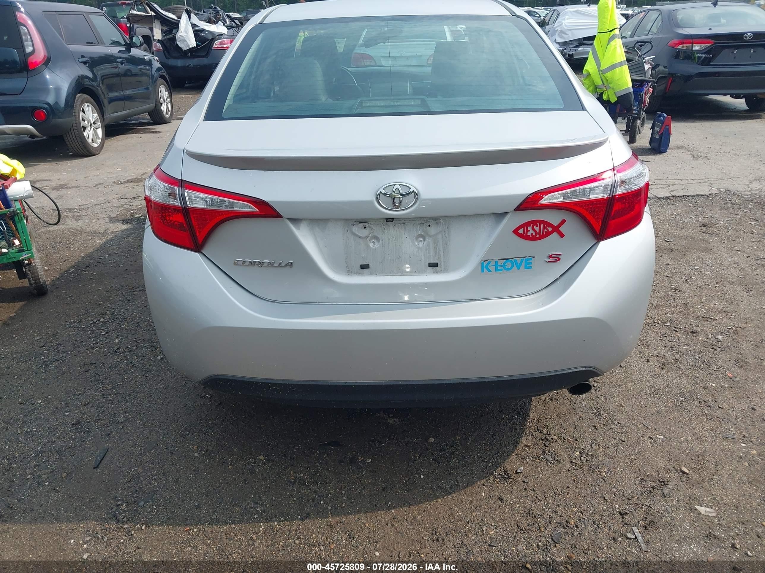 2015 Toyota Corolla S Silver vin: 2T1BURHEXFC416072