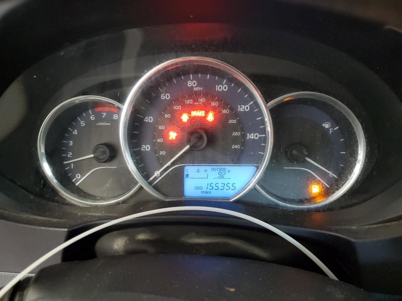 2015 Toyota Corolla L Черный vin: 2T1BURHEXFC447032 Damage: Warning Light - Air Bag, On, Unacceptable