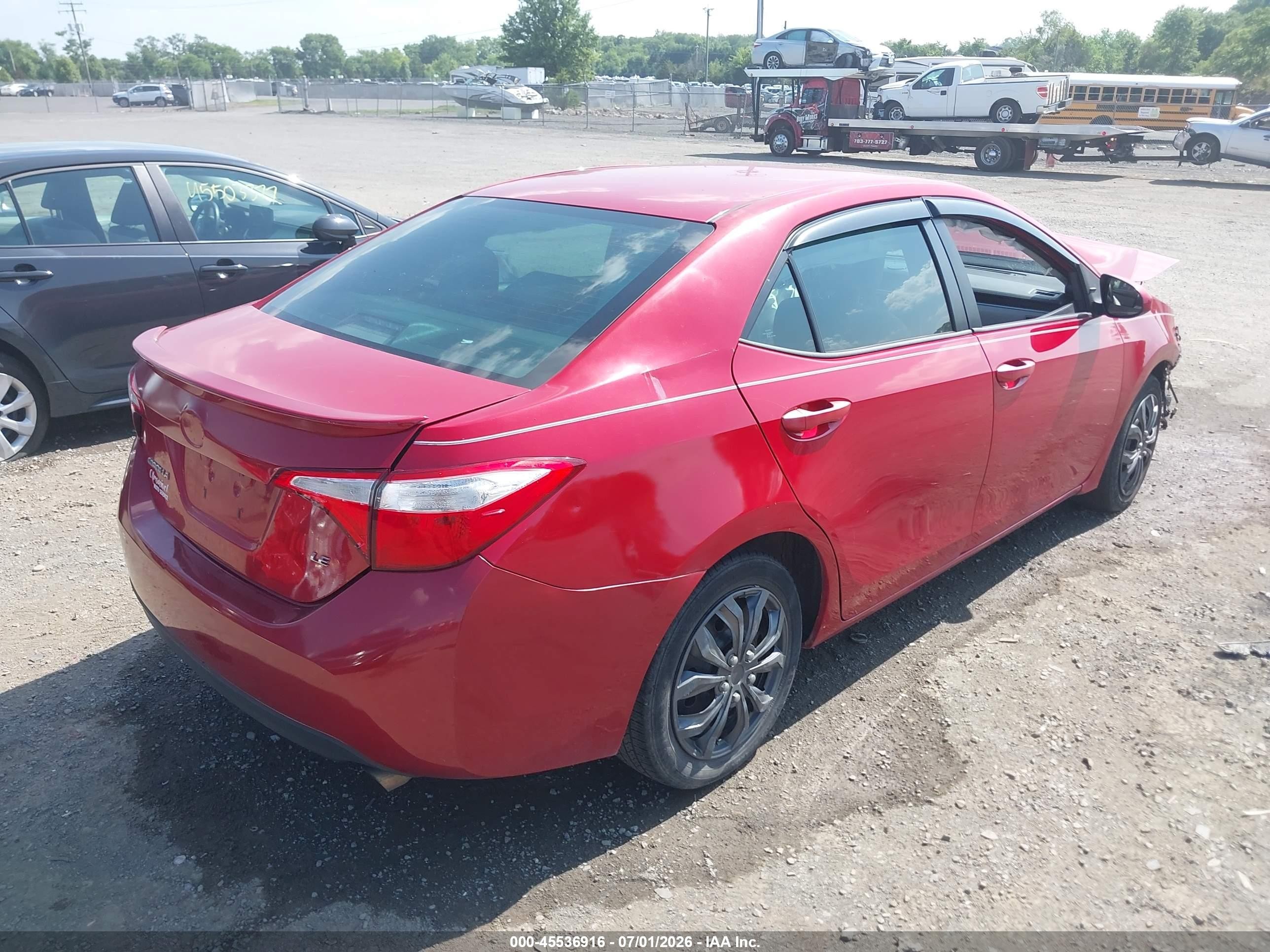 2015 Toyota Corolla Le Red vin: 2T1BURHEXFC469886
