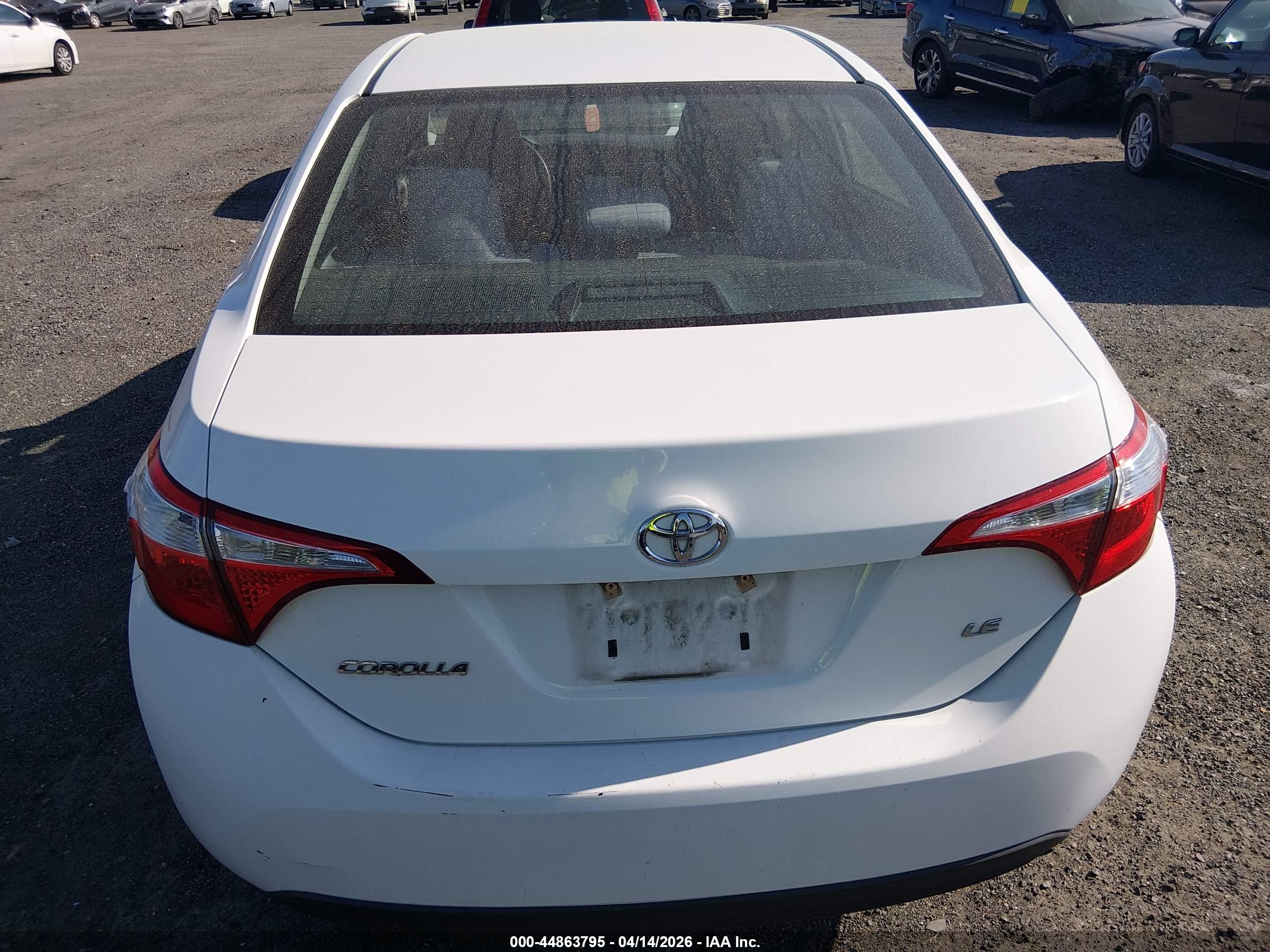 2016 Toyota Corolla Le White vin: 2T1BURHEXGC708306