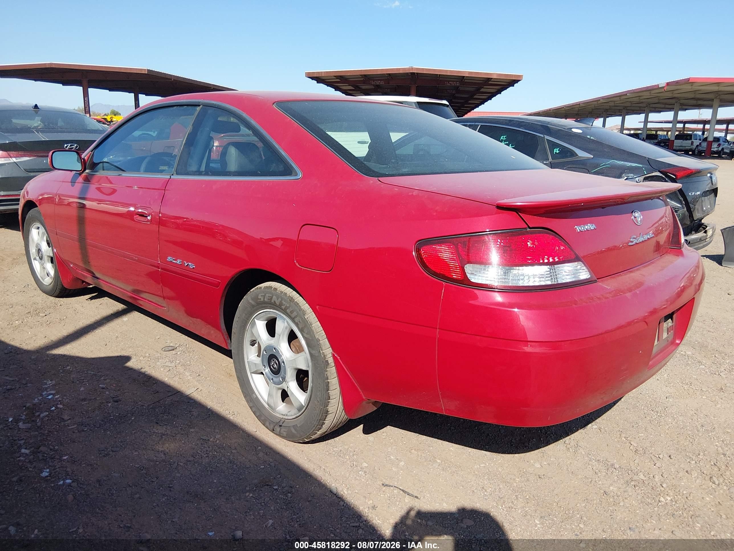 2001 Toyota Camry Solara Sle V6 Red vin: 2T1CF22P11C430113