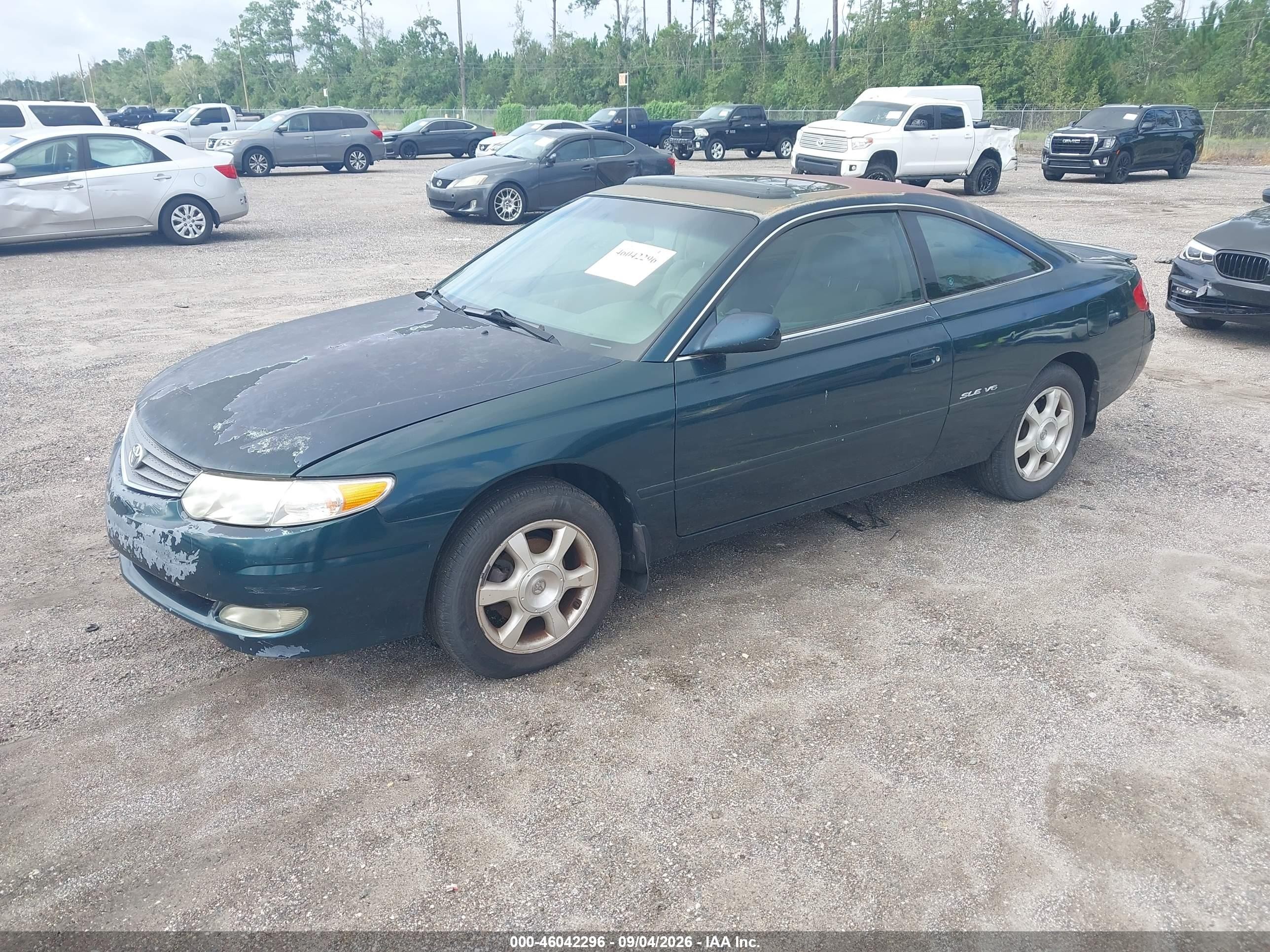 2002 Toyota Camry Solara Sle V6 Зеленый vin: 2T1CF22P22C595444
