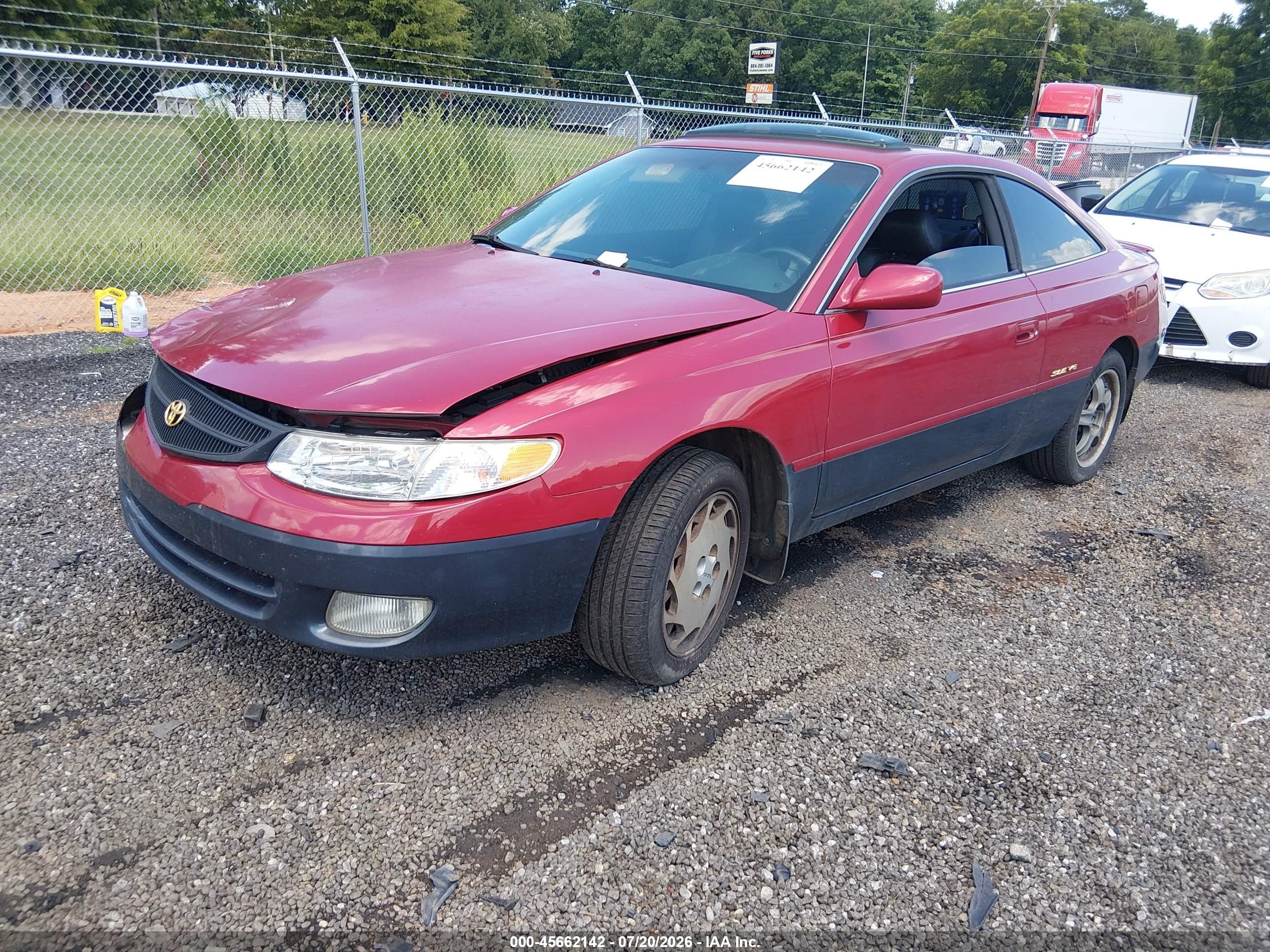 2001 Toyota Camry Solara Sle V6 Red vin: 2T1CF22P41C479791