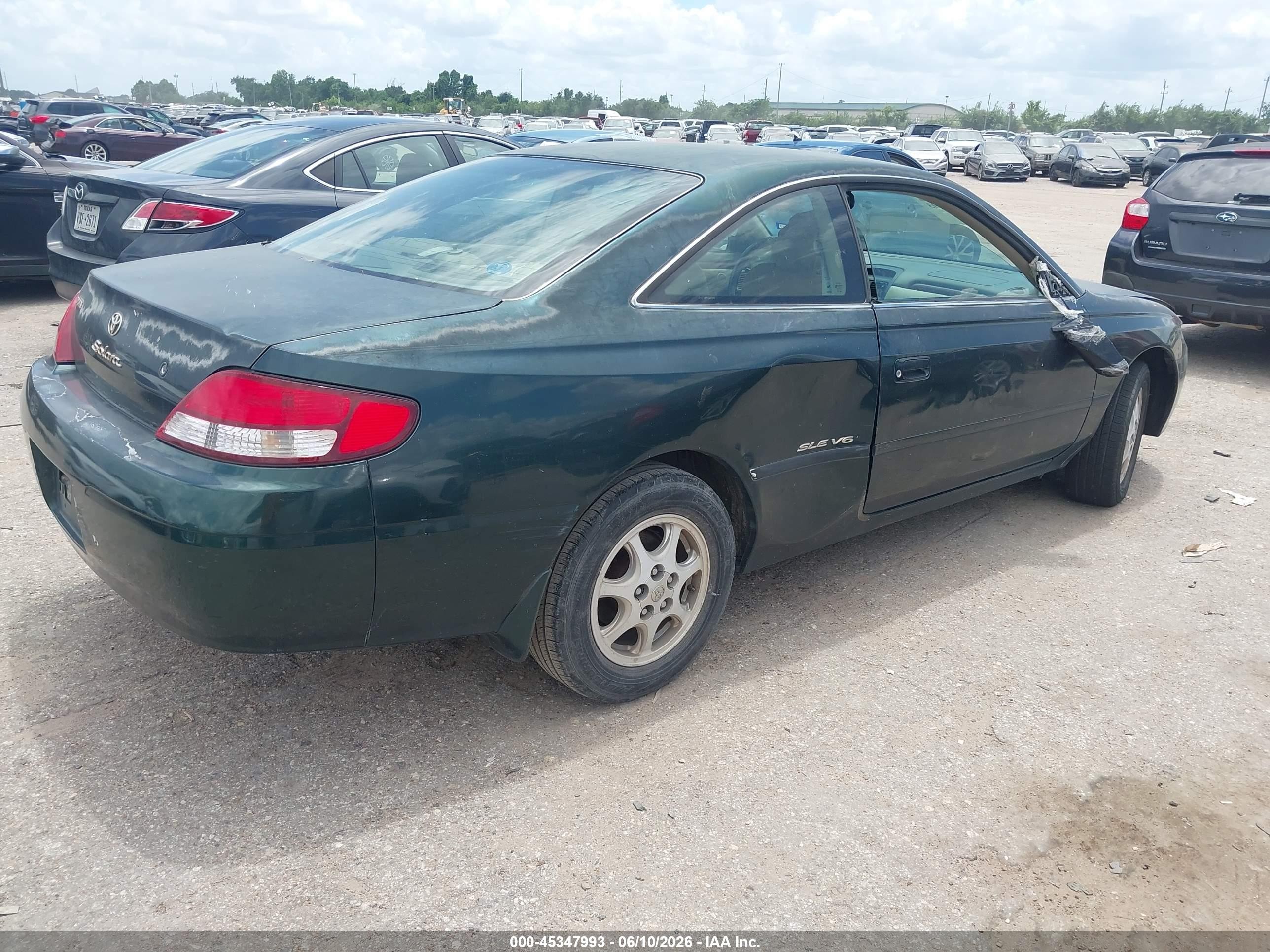1999 Toyota Camry Solara Sle Зеленый vin: 2T1CF22P4XC221263