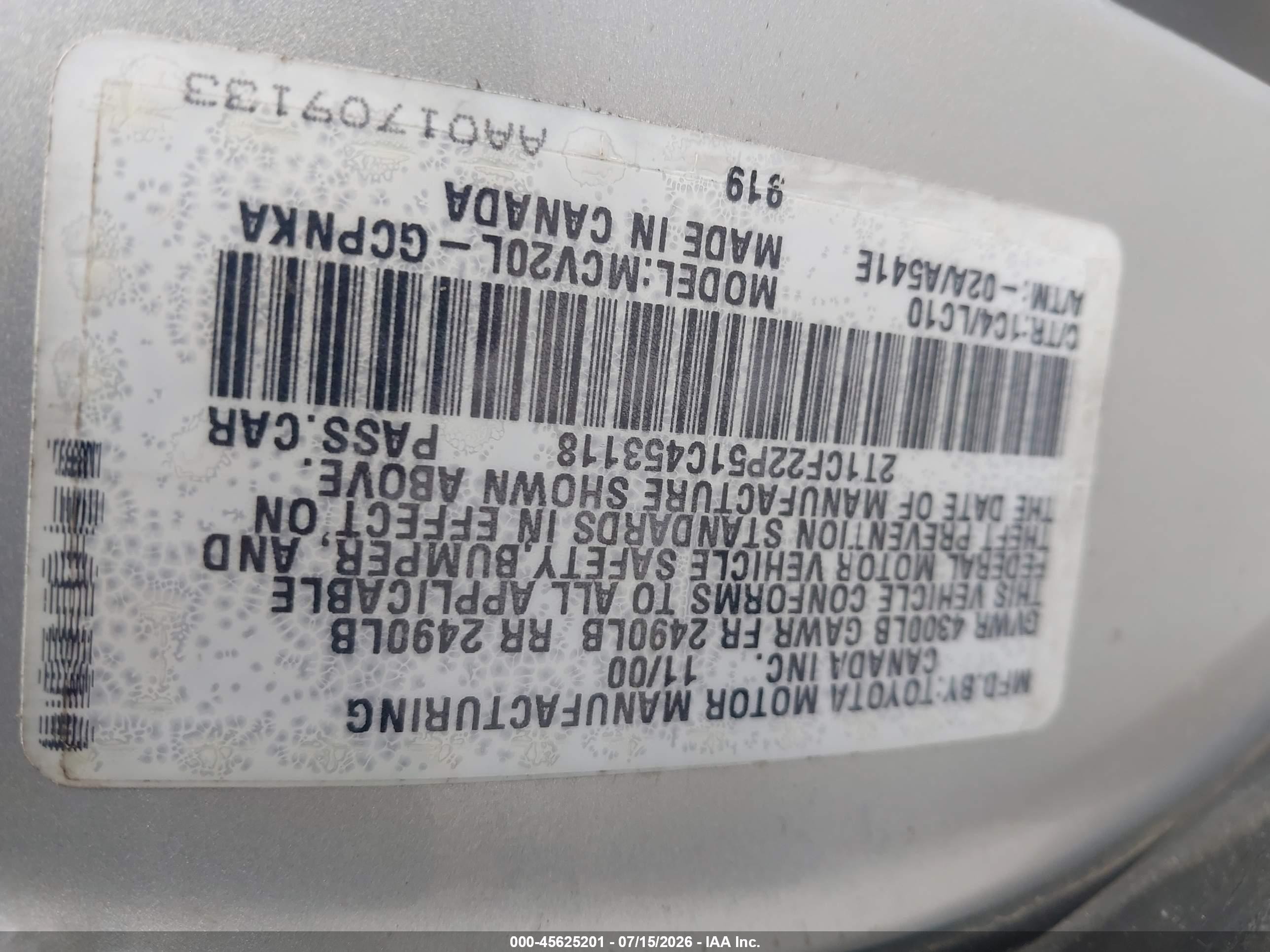 2001 Toyota Camry Solara Sle V6 Серый vin: 2T1CF22P51C453118