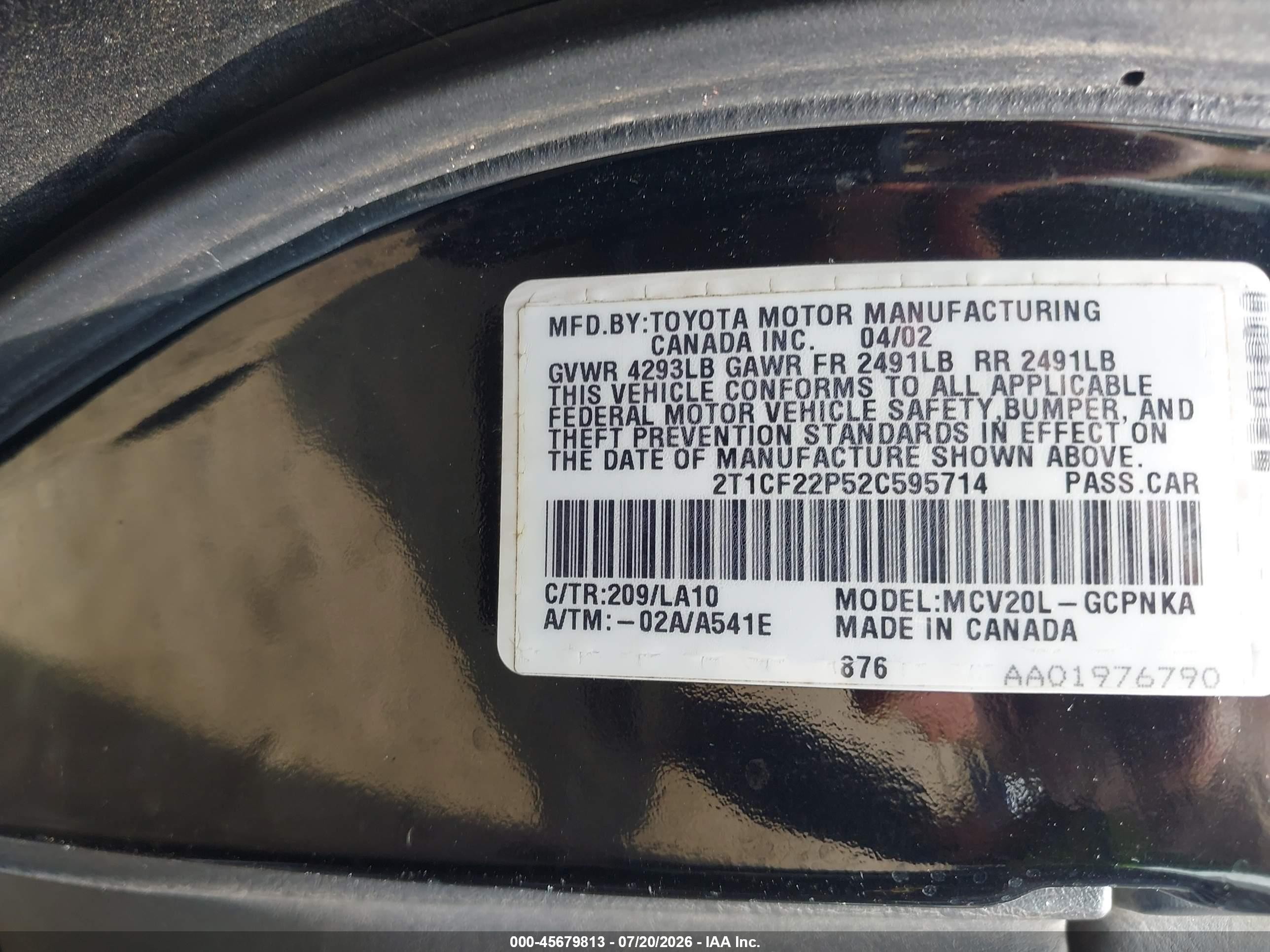 2002 Toyota Camry Solara Sle Black vin: 2T1CF22P52C595714