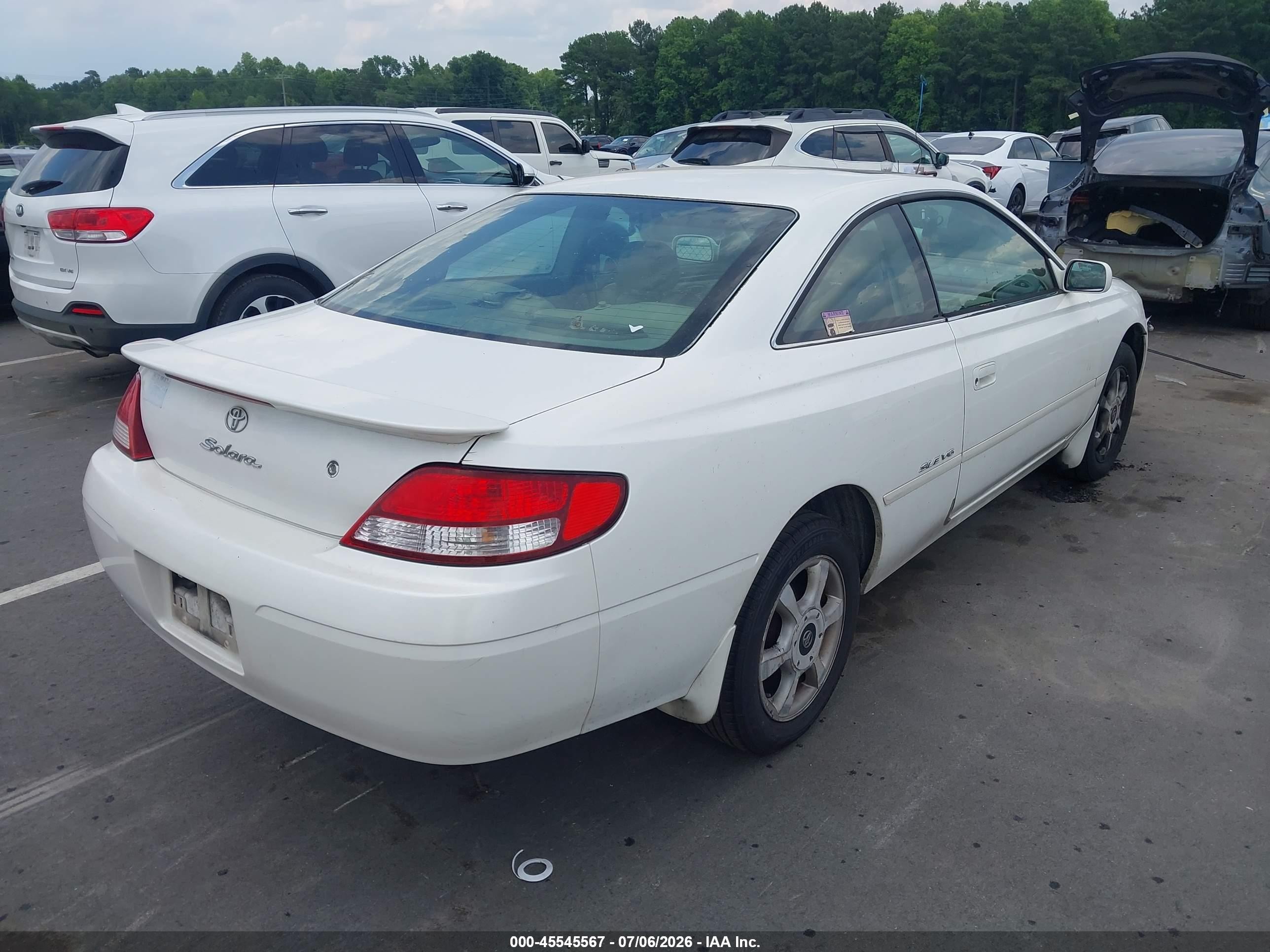 1999 Toyota Camry Solara Sle White vin: 2T1CF22P5XC256961