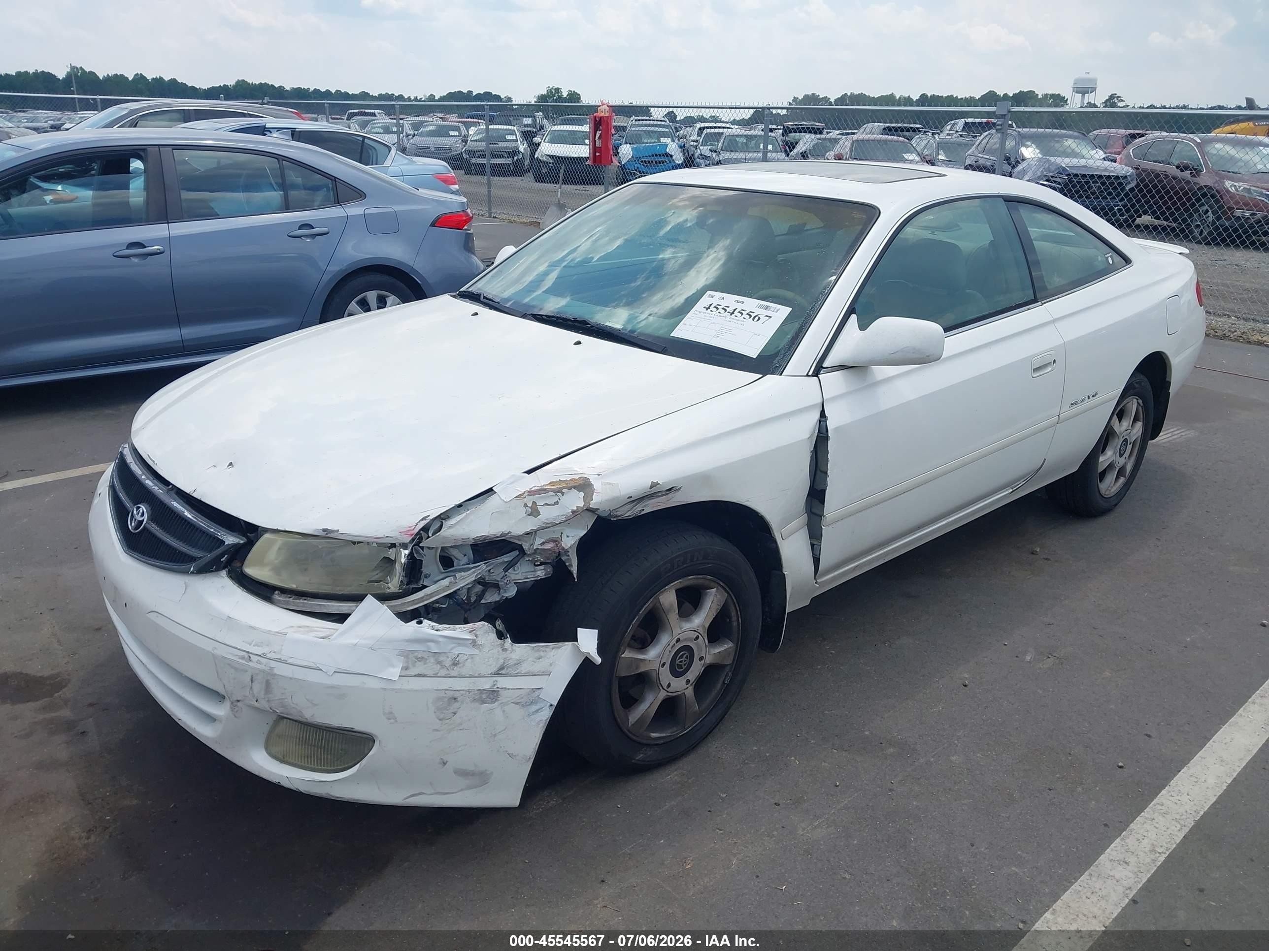 1999 Toyota Camry Solara Sle White vin: 2T1CF22P5XC256961