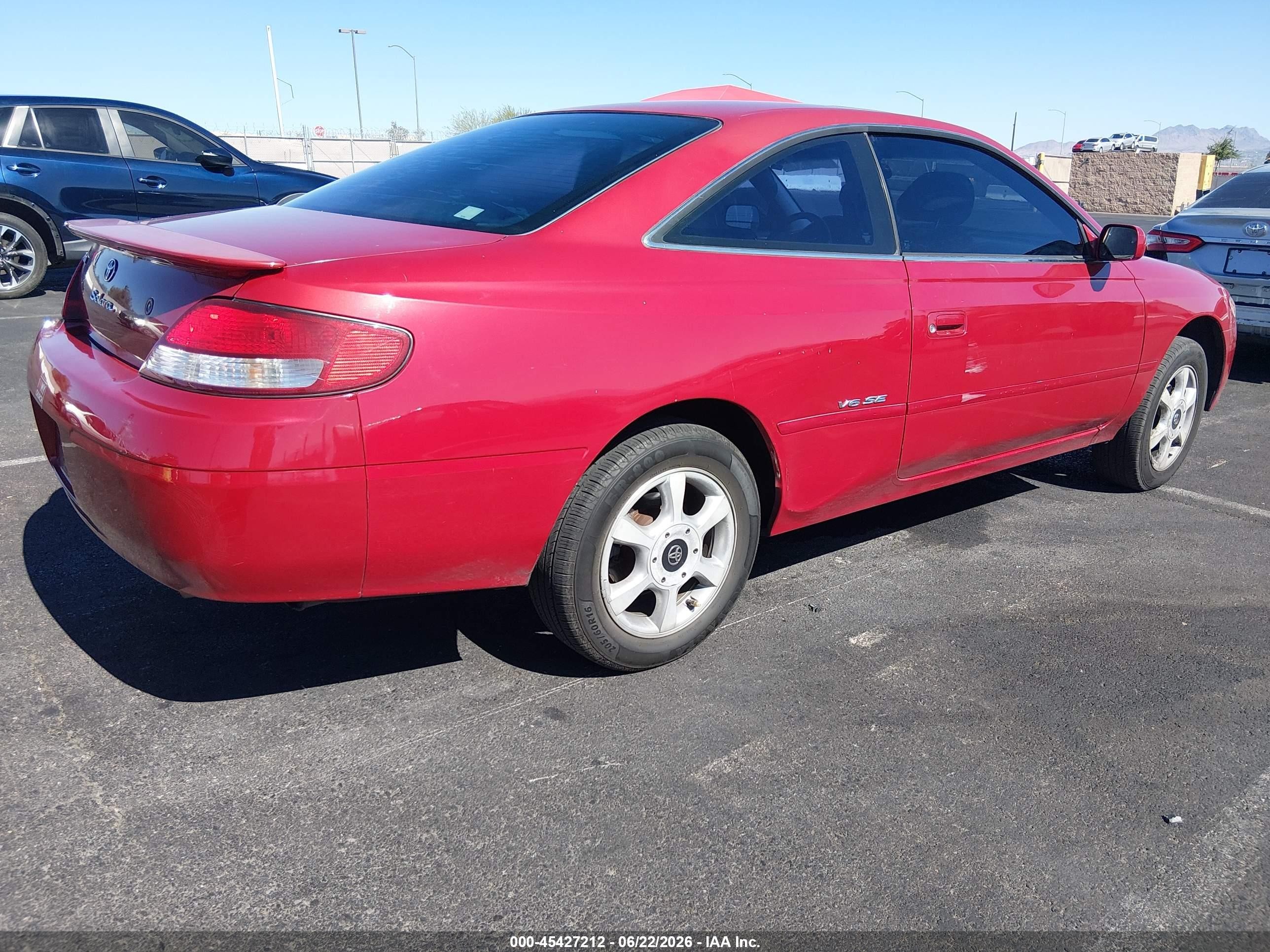 1999 Toyota Camry Solara Se V6 Red vin: 2T1CF22P7XC169790