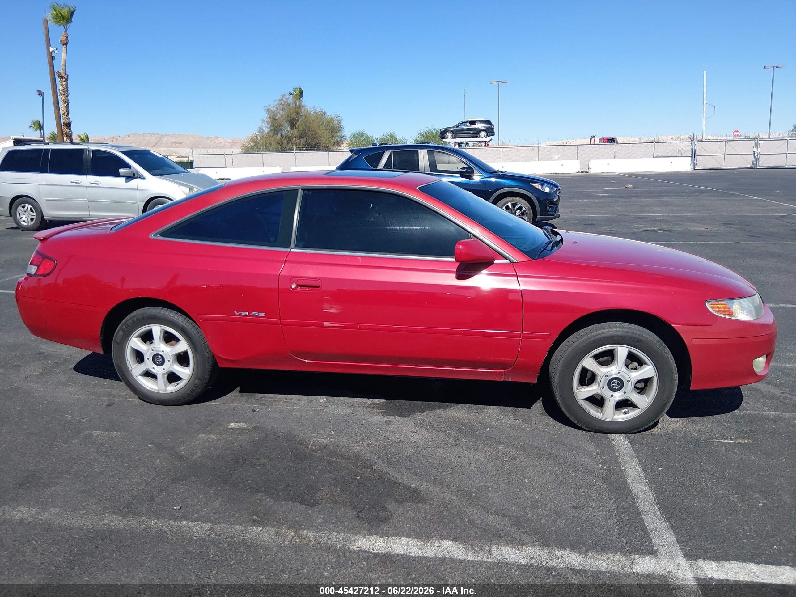 1999 Toyota Camry Solara Se V6 Red vin: 2T1CF22P7XC169790
