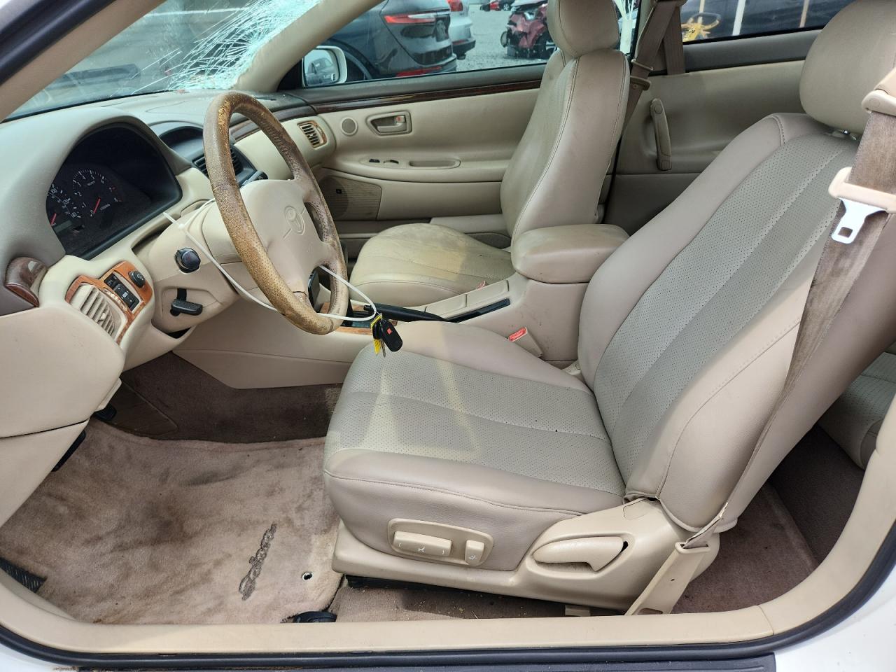 2000 Toyota Camry Solara Sle V6 White vin: 2T1CF22P7YC324551