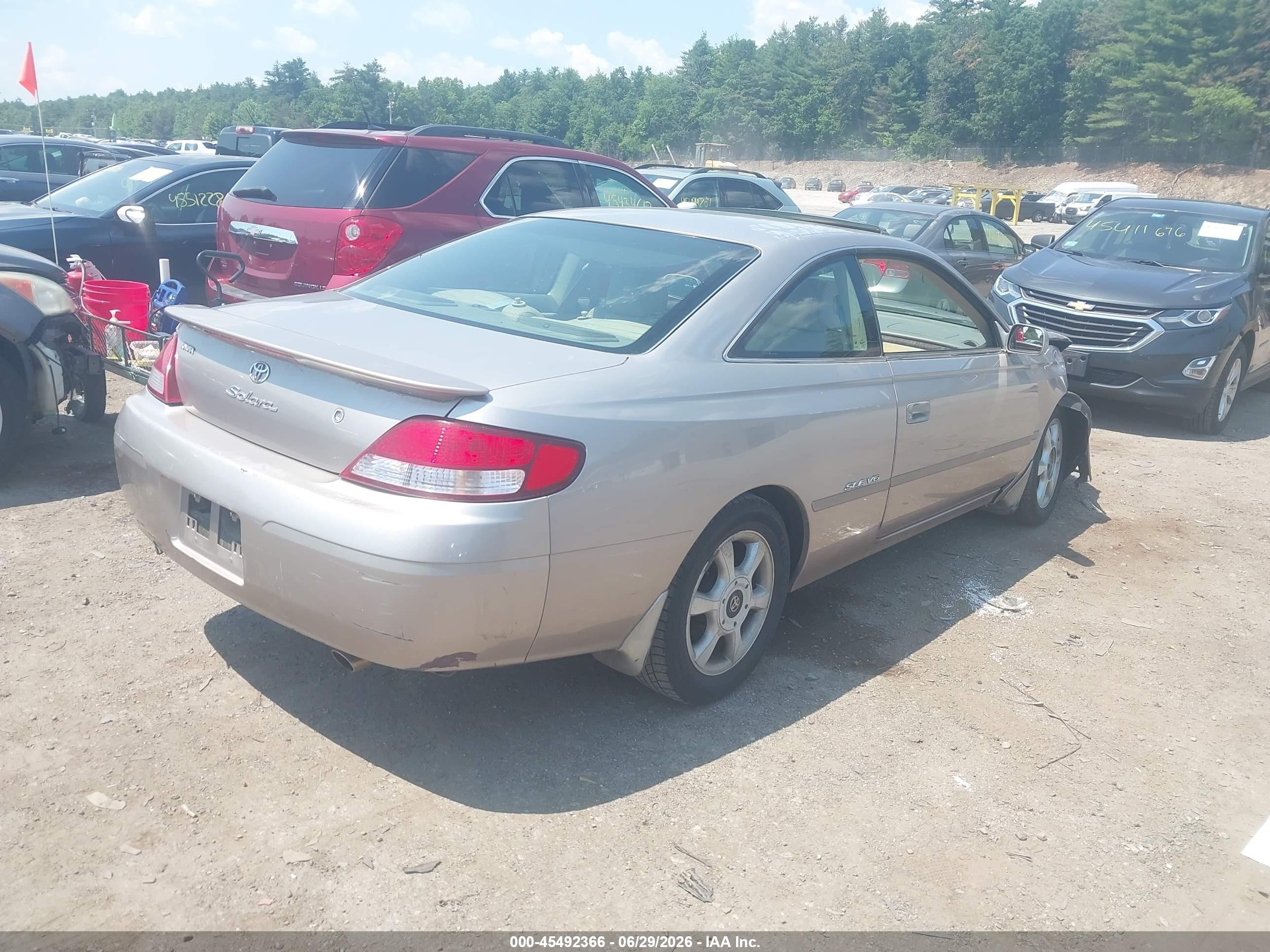 1999 Toyota Camry Solara Sle Cream vin: 2T1CF22P9XC166406