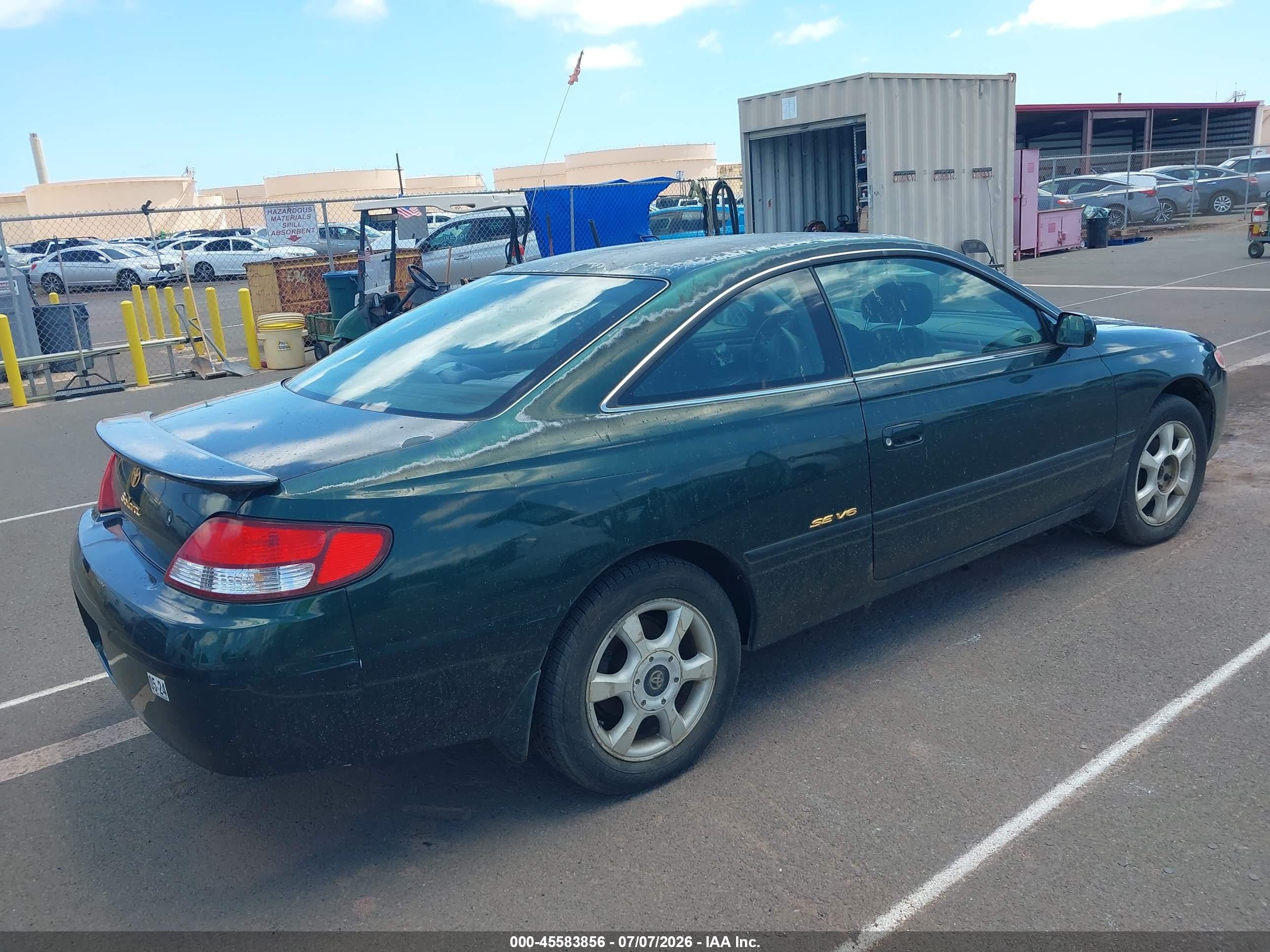 2000 Toyota Camry Solara Se V6 Green vin: 2T1CF22P9YC379907