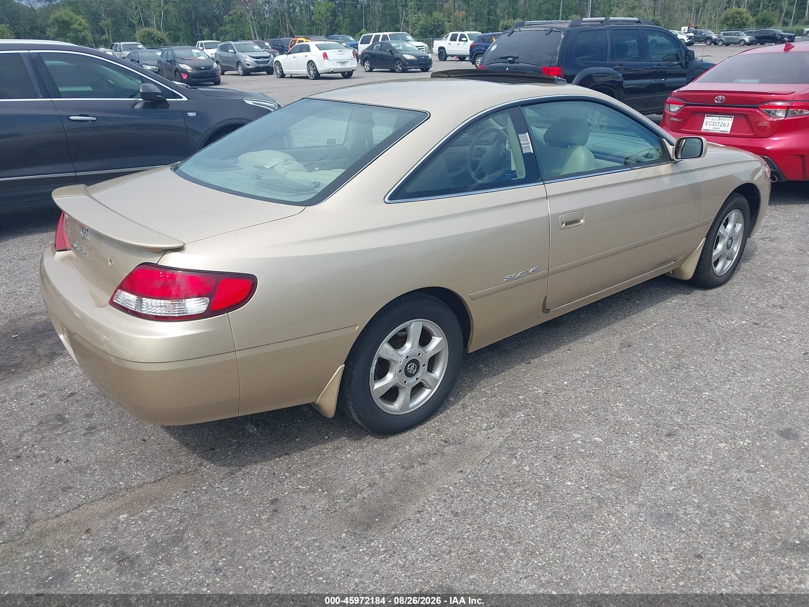2000 Toyota Camry Solara Sle V6 Gold vin: 2T1CF22P9YC394116