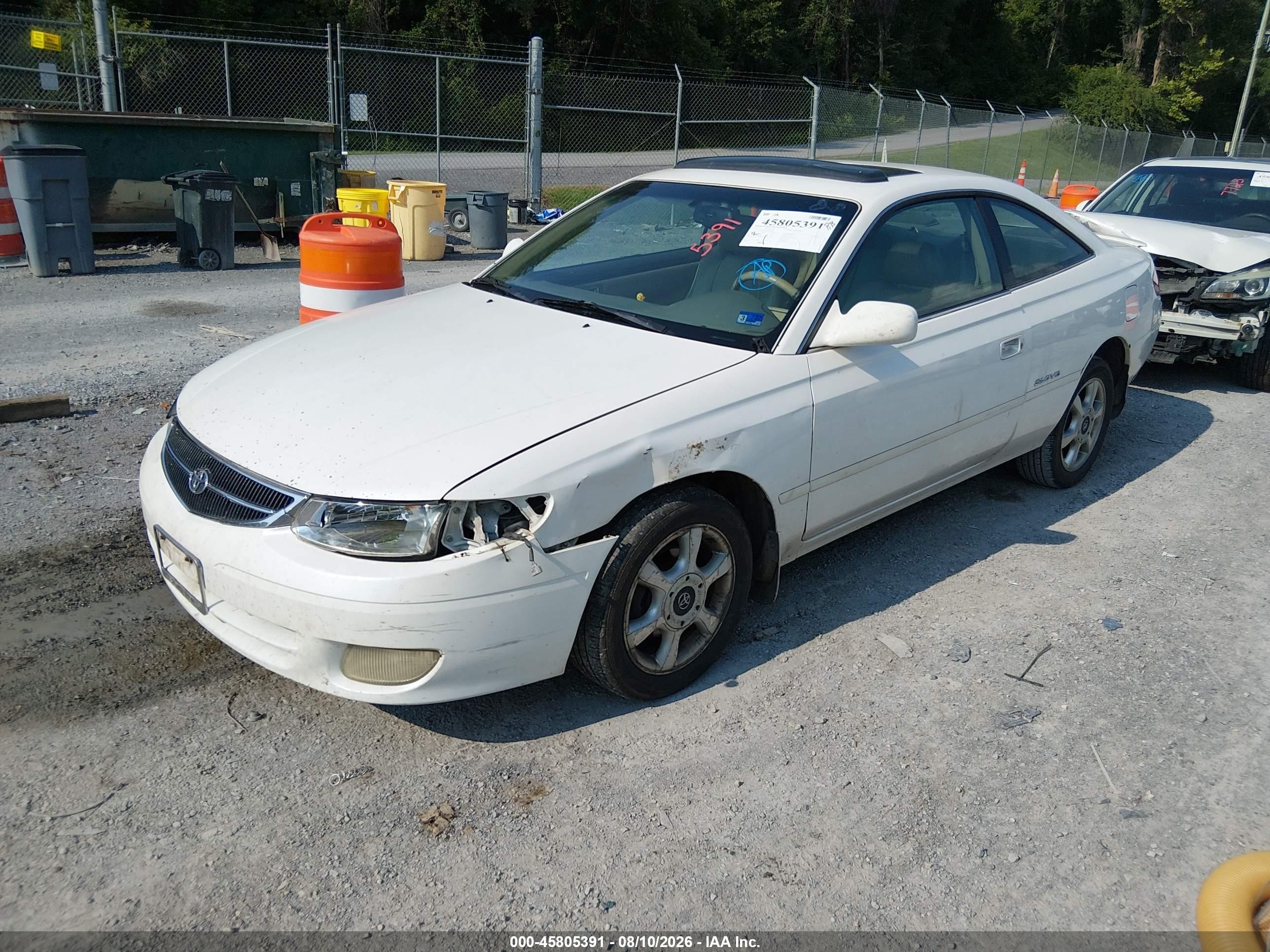 1999 Toyota Camry Solara Sle White vin: 2T1CF22PXXC113908