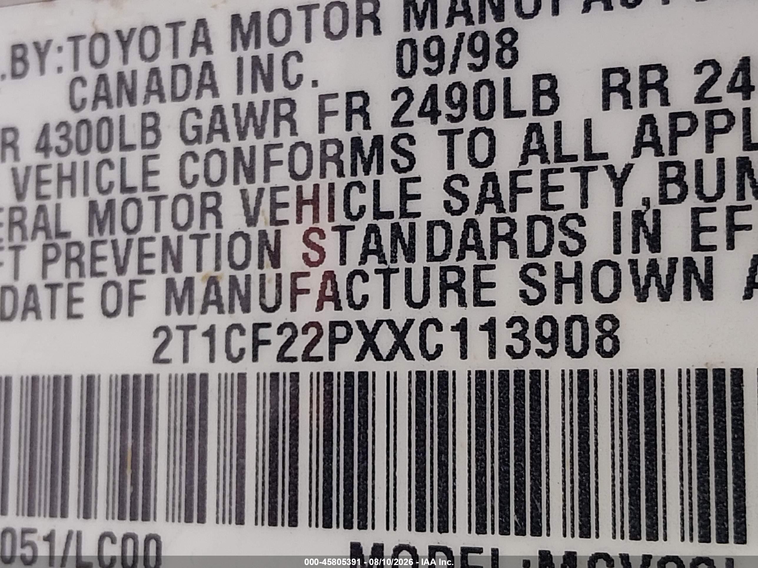 1999 Toyota Camry Solara Sle White vin: 2T1CF22PXXC113908